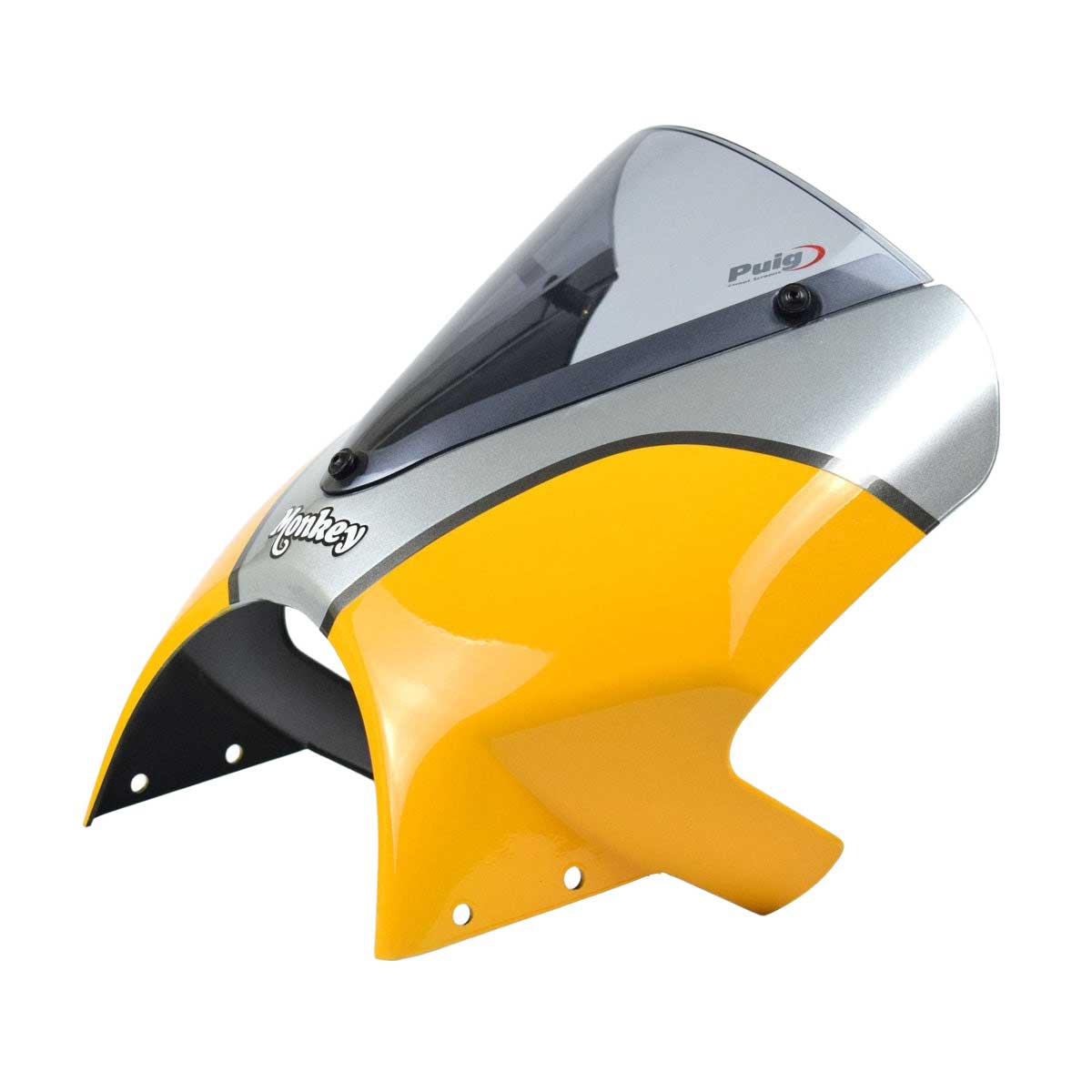 Pyramid Fly Screen | Banana Yellow/Silver | Honda Monkey 125 2021>Current - Pyramid Motorcycle Accessories