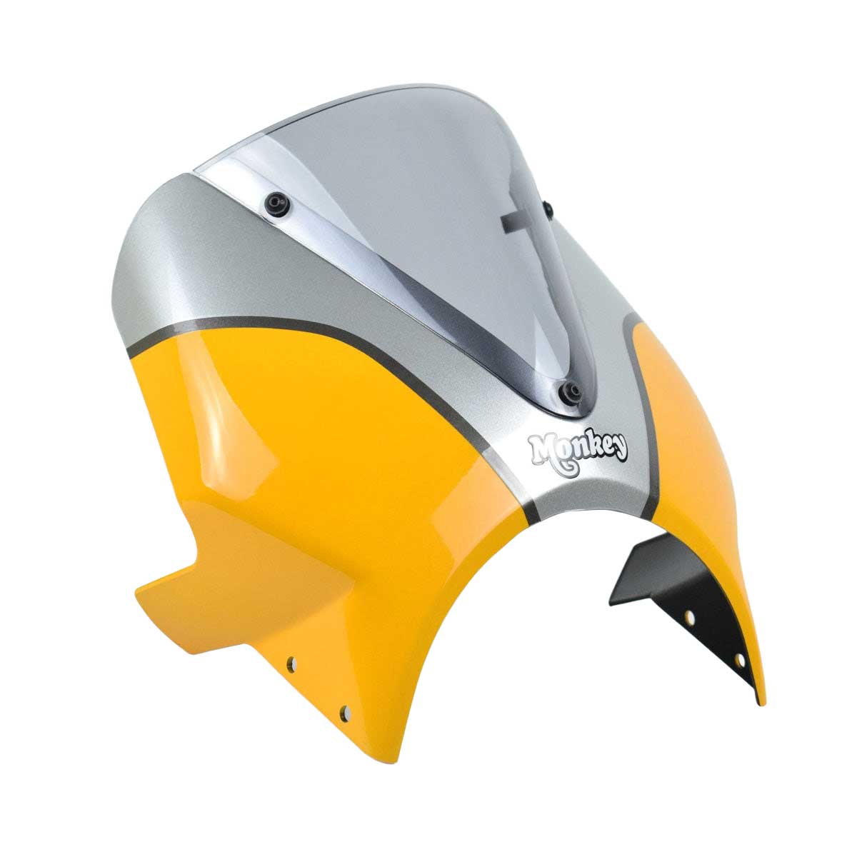 Pyramid Fly Screen | Banana Yellow/Silver | Honda Monkey 125 2021>Current - Pyramid Motorcycle Accessories