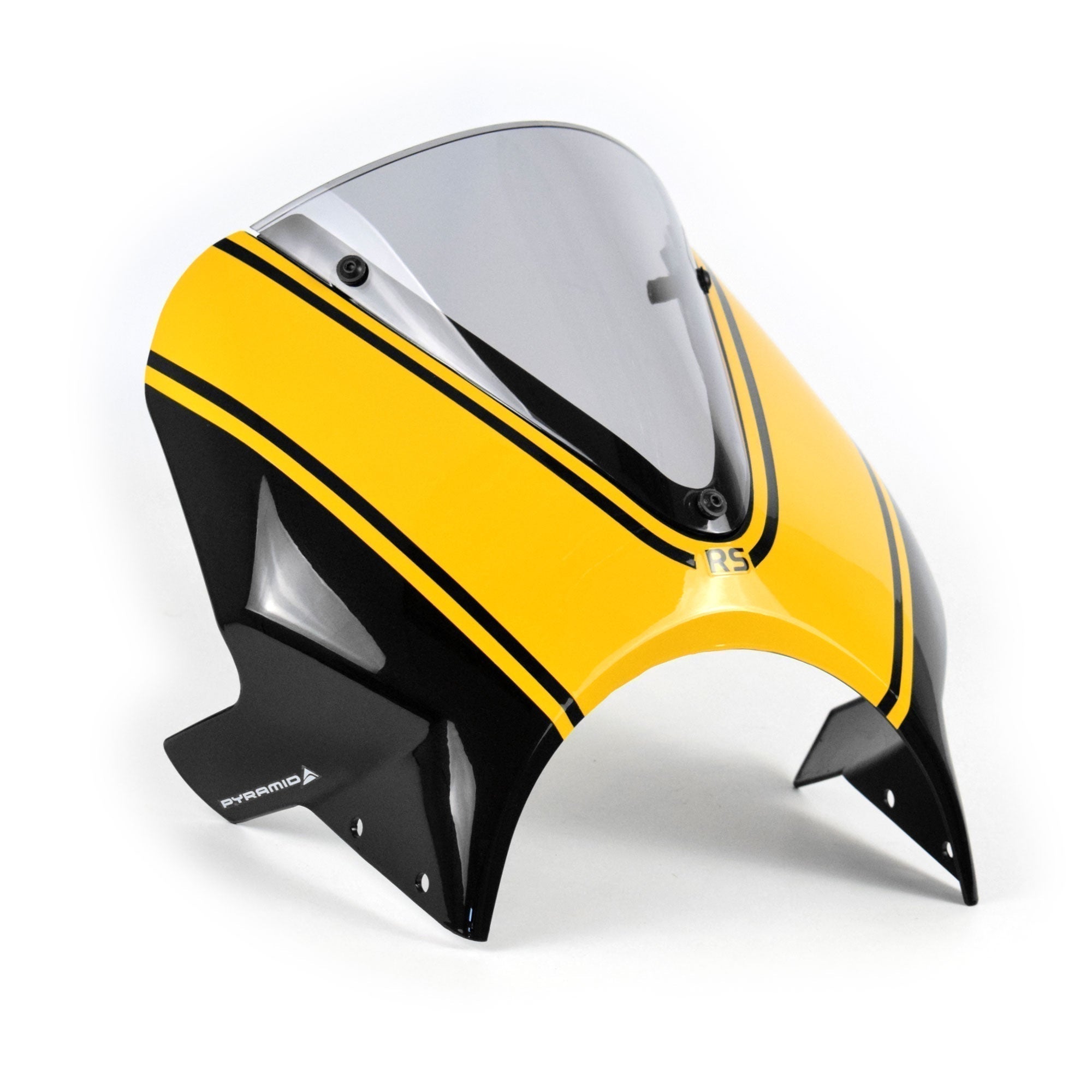Pyramid Fly Screen | Metallic Diablo Black/Metallic Yellow (Yellow Ball Scheme) | Kawasaki Z 900 RS SE 2022>Current - Pyramid Motorcycle Accessories