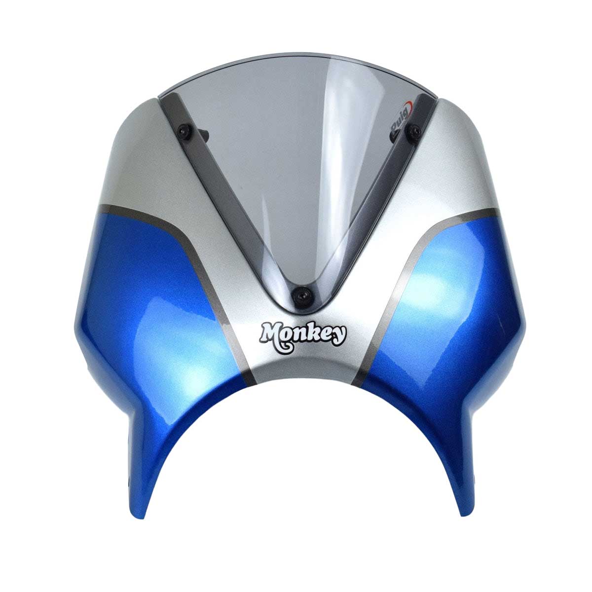 Pyramid Fly Screen | Pearl Glittering Blue/Silver | Honda Monkey 125 2021>Current - Pyramid Motorcycle Accessories