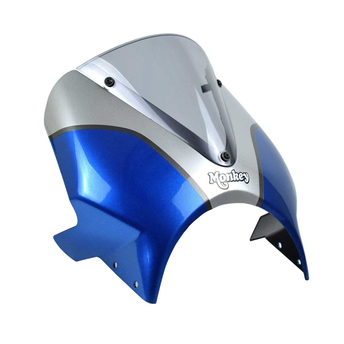 Pyramid Fly Screen | Pearl Glittering Blue/Silver | Honda Monkey 125 2021>Current - Pyramid Motorcycle Accessories