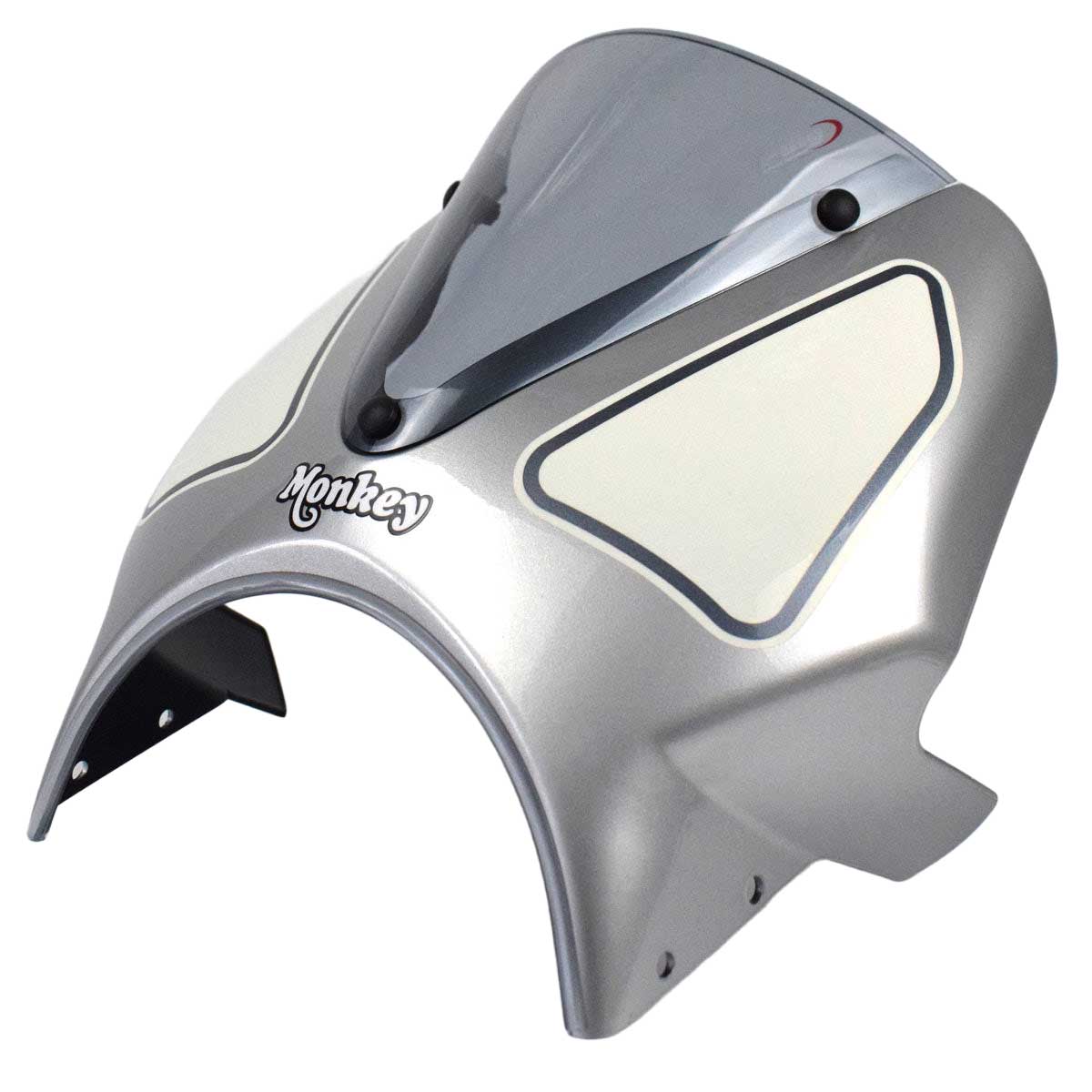 Pyramid Fly Screen | Silver/White | Honda Monkey 125 2022>Current - Pyramid Motorcycle Accessories