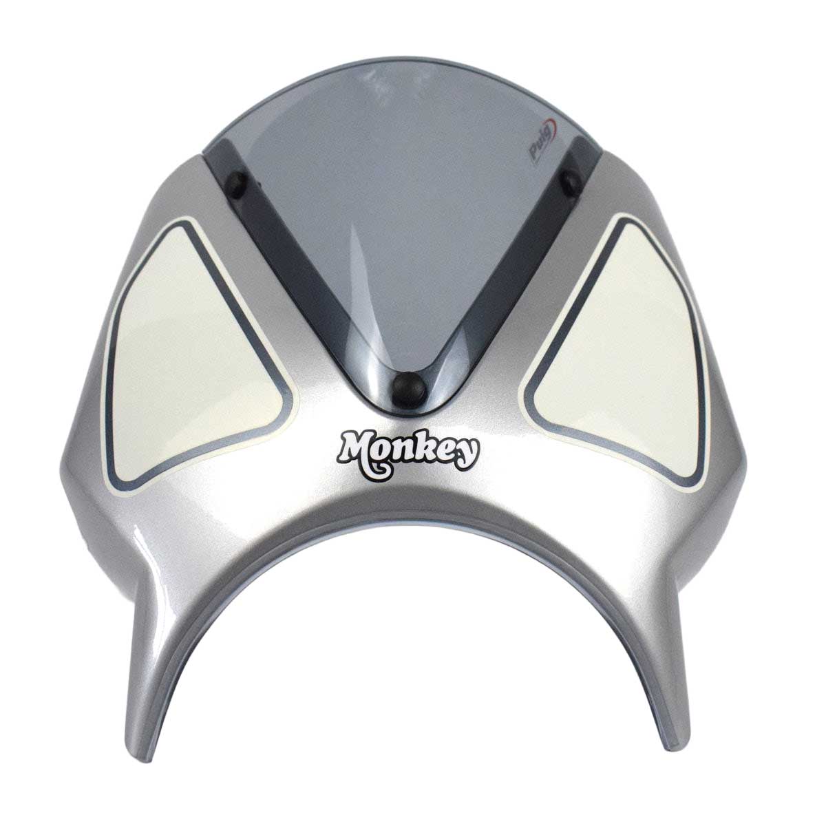 Pyramid Fly Screen | Silver/White | Honda Monkey 125 2022>Current - Pyramid Motorcycle Accessories
