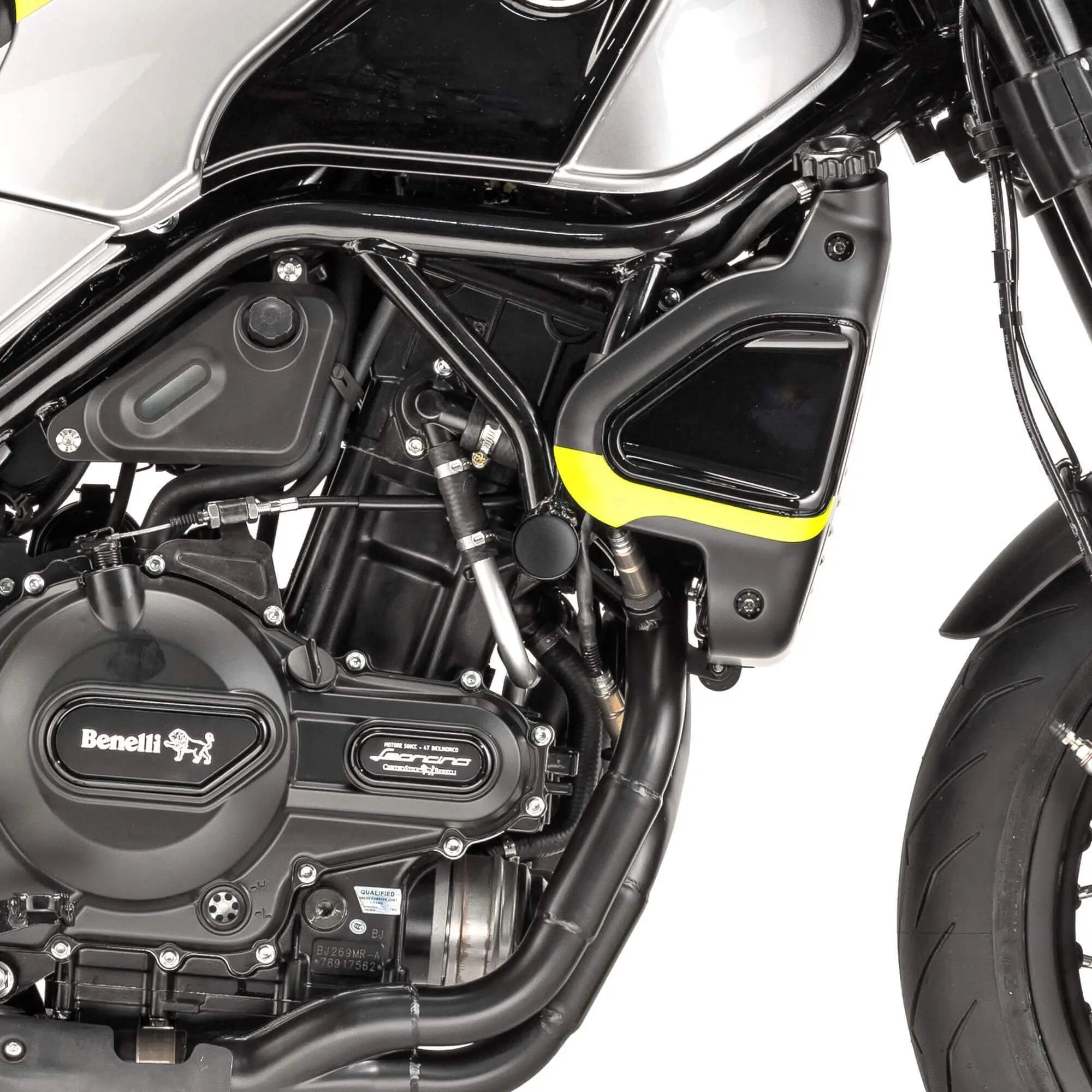 Pyramid Frame End Caps | Matte Black | Benelli Leoncino 500 2015>Current - Shop name