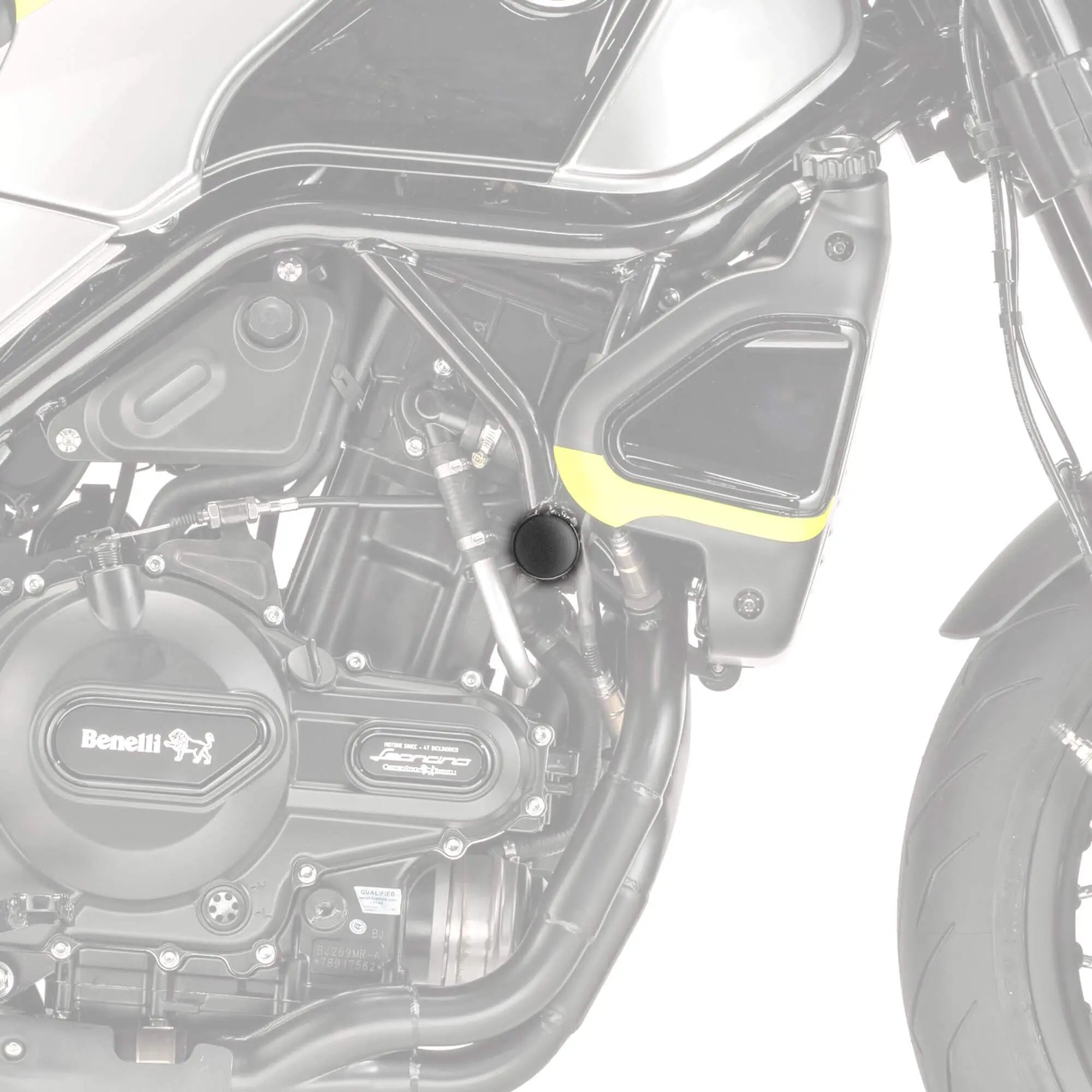 Pyramid Frame End Caps | Matte Black | Benelli Leoncino 500 2015>Current - Shop name