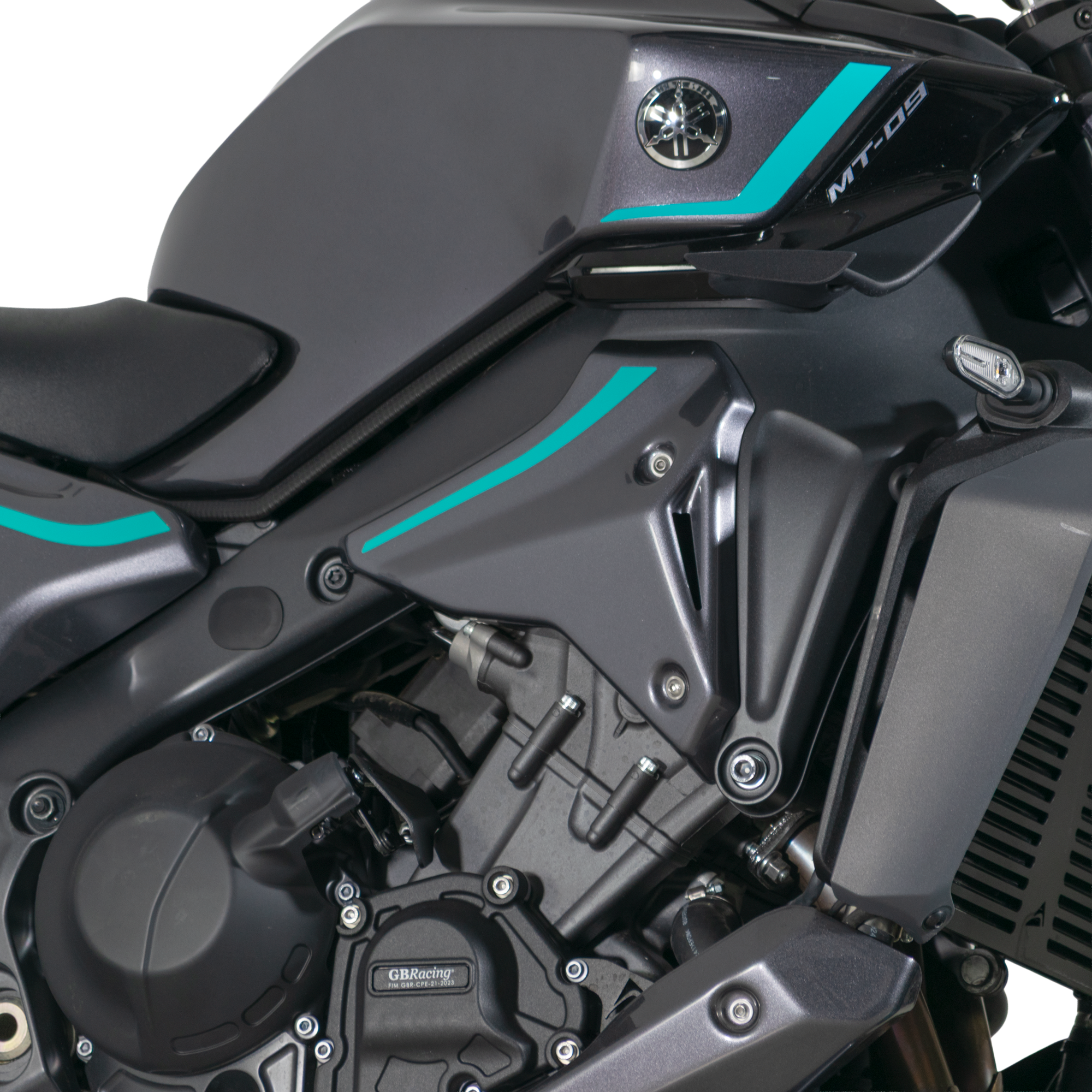 Pyramid Front Infill Panels | Midnight Cyan | Yamaha MT-09 2021>Current - Pyramid Motorcycle Accessories