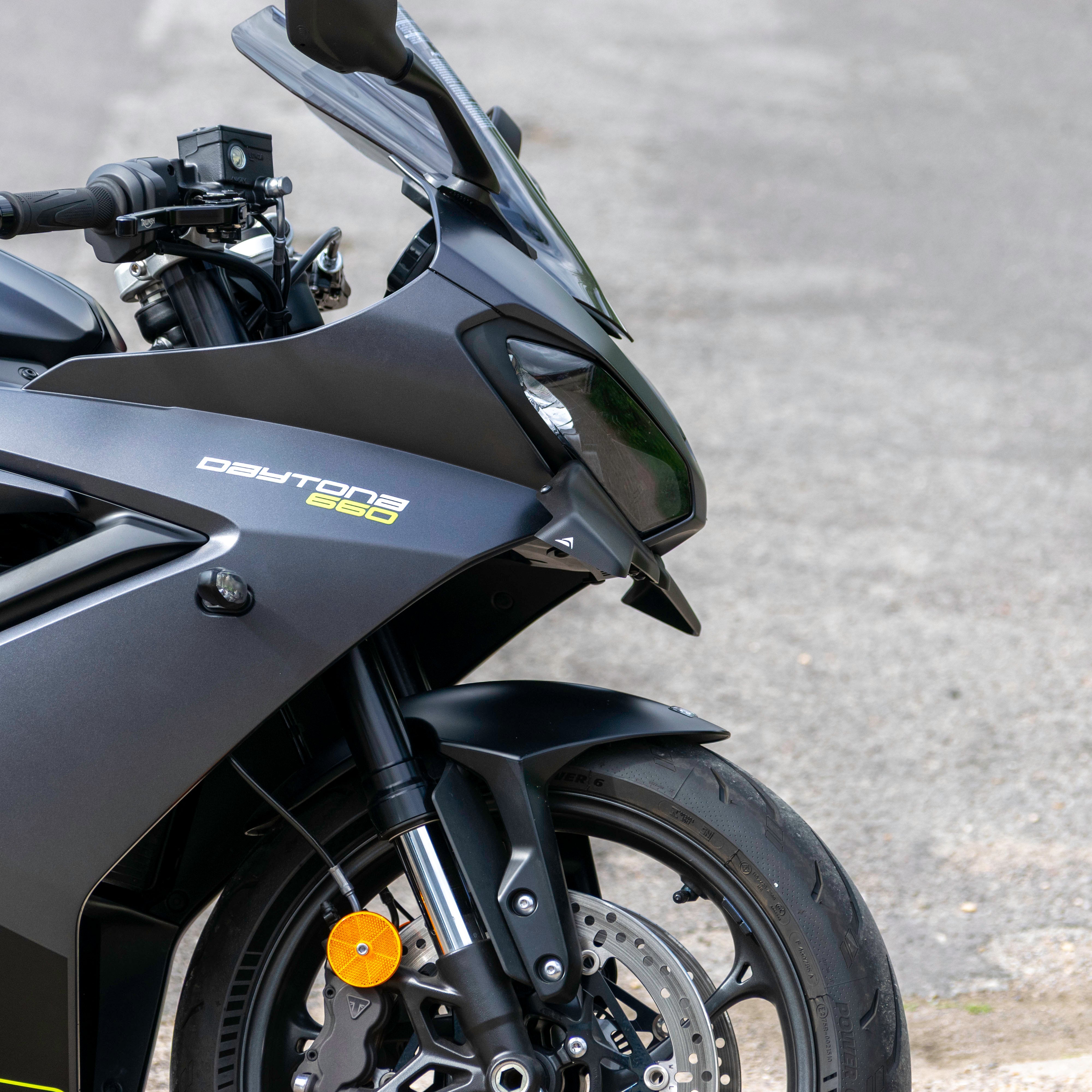 Pyramid Frontal Wing | Matte Black | Triumph Daytona 660 2024>Current - Shop name