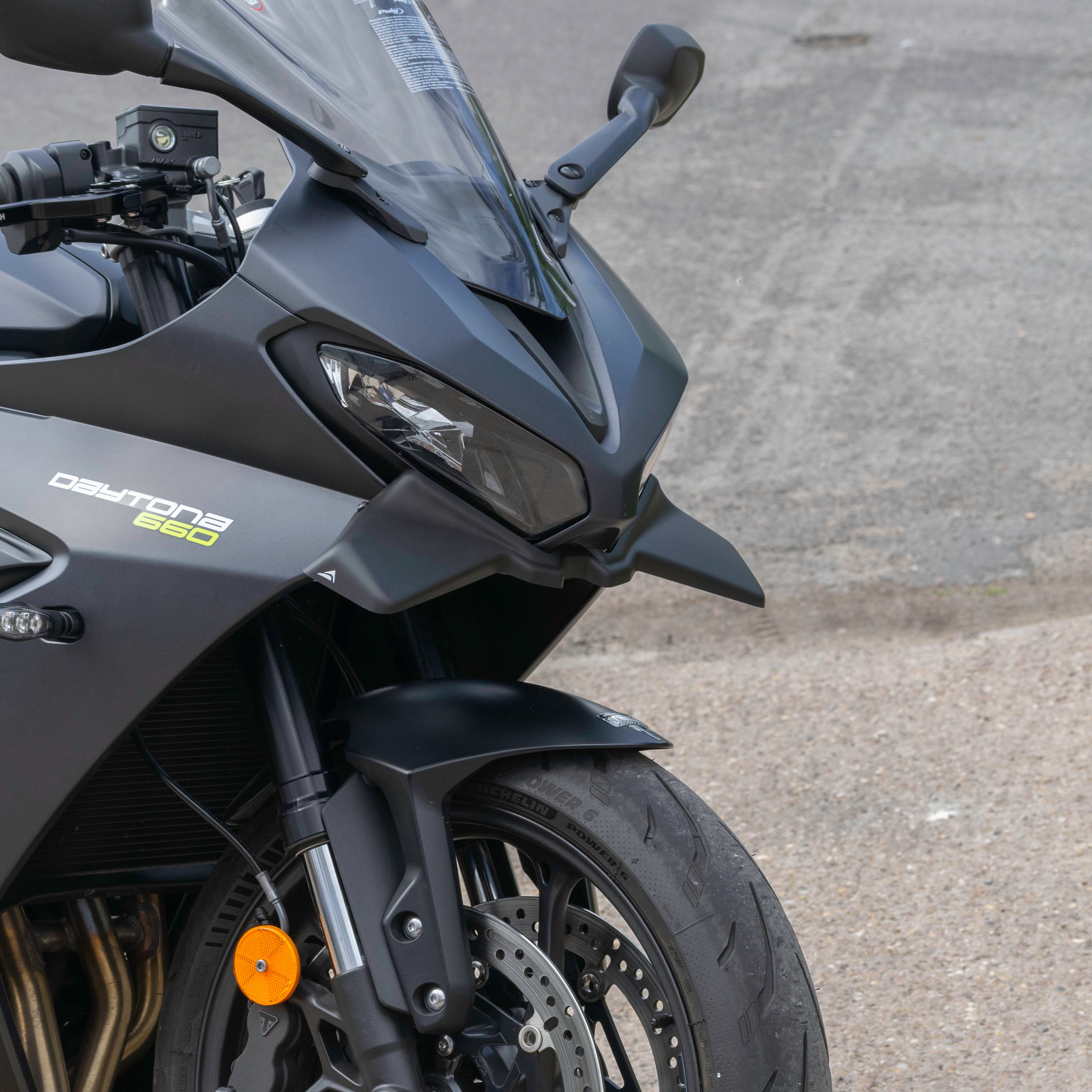 Pyramid Frontal Wing | Matte Black | Triumph Daytona 660 2024>Current - Shop name