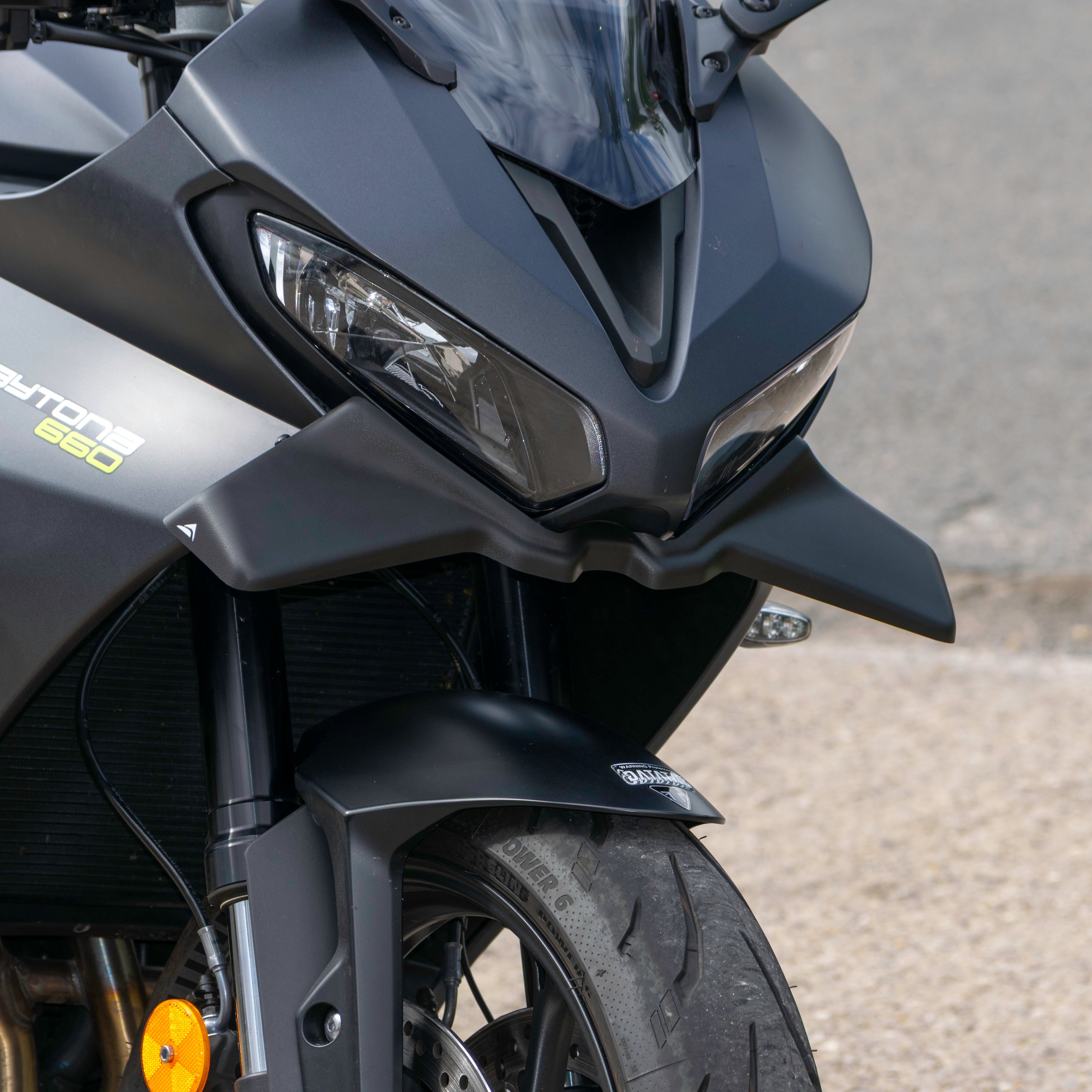 Pyramid Frontal Wing | Matte Black | Triumph Daytona 660 2024>Current - Shop name