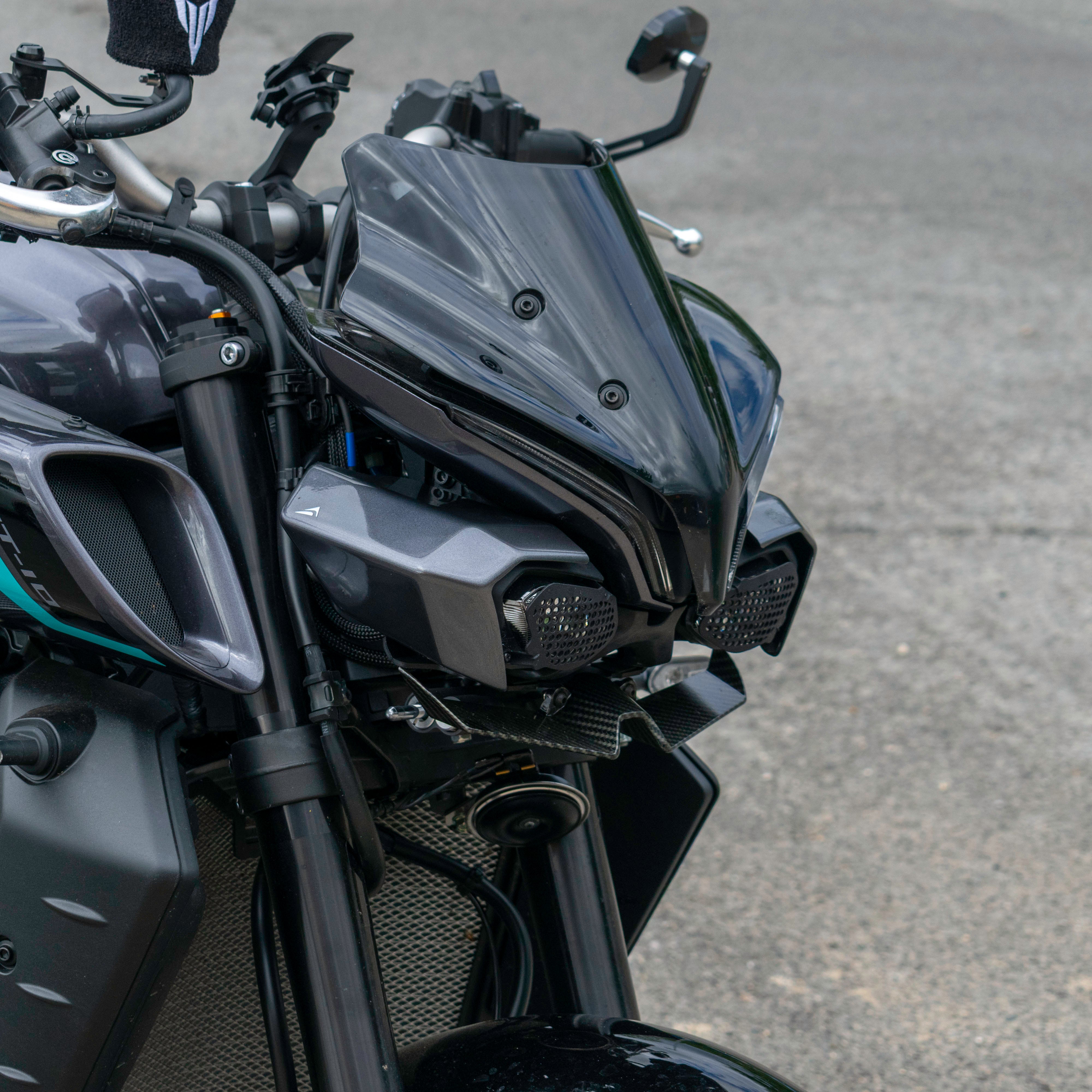 Pyramid Headlight Shrouds | Midnight Cyan | Yamaha MT-10 2024>Current - Shop name
