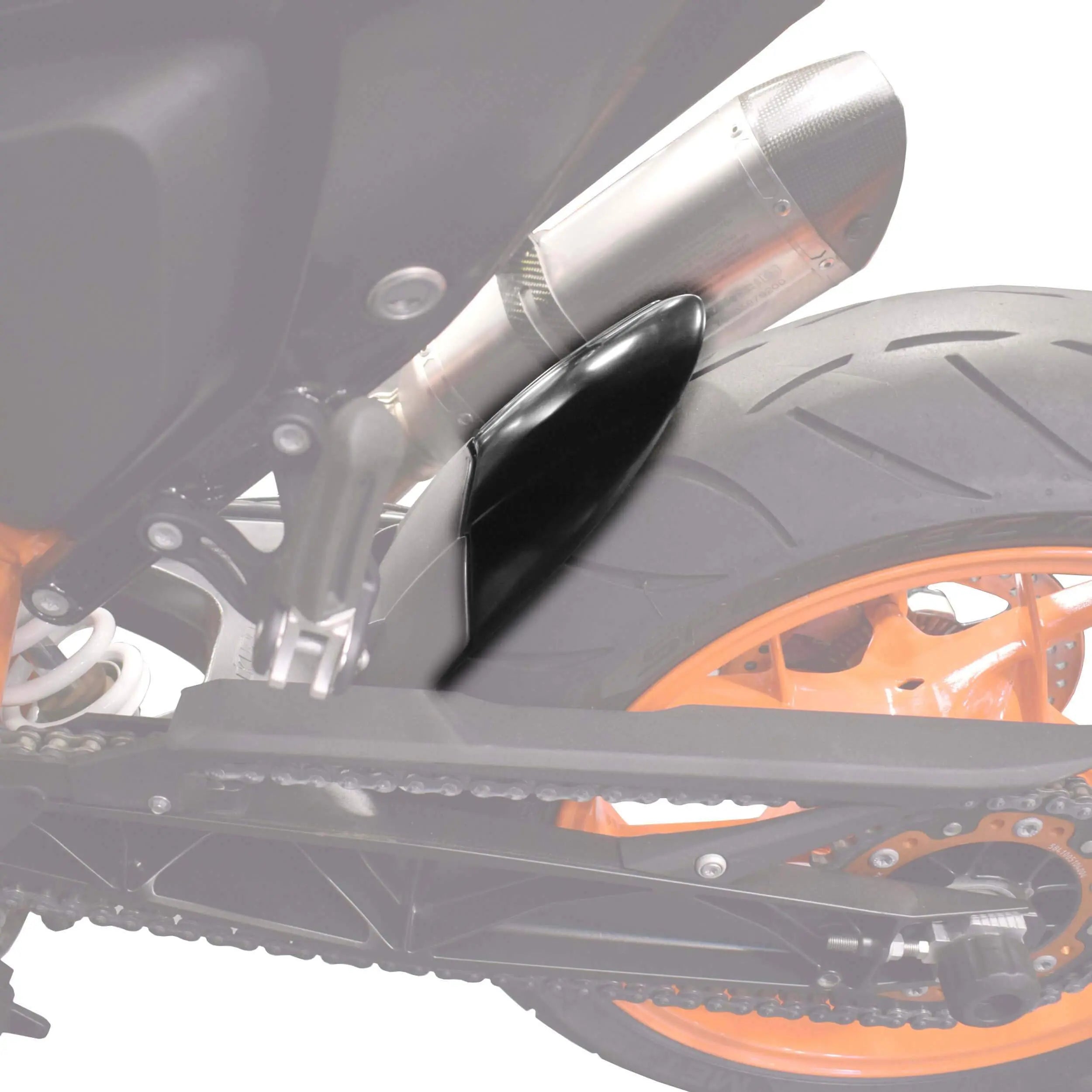 Pyramid Hugger Extension | Matte Black | KTM 125 Duke 2017>2023 - Shop name