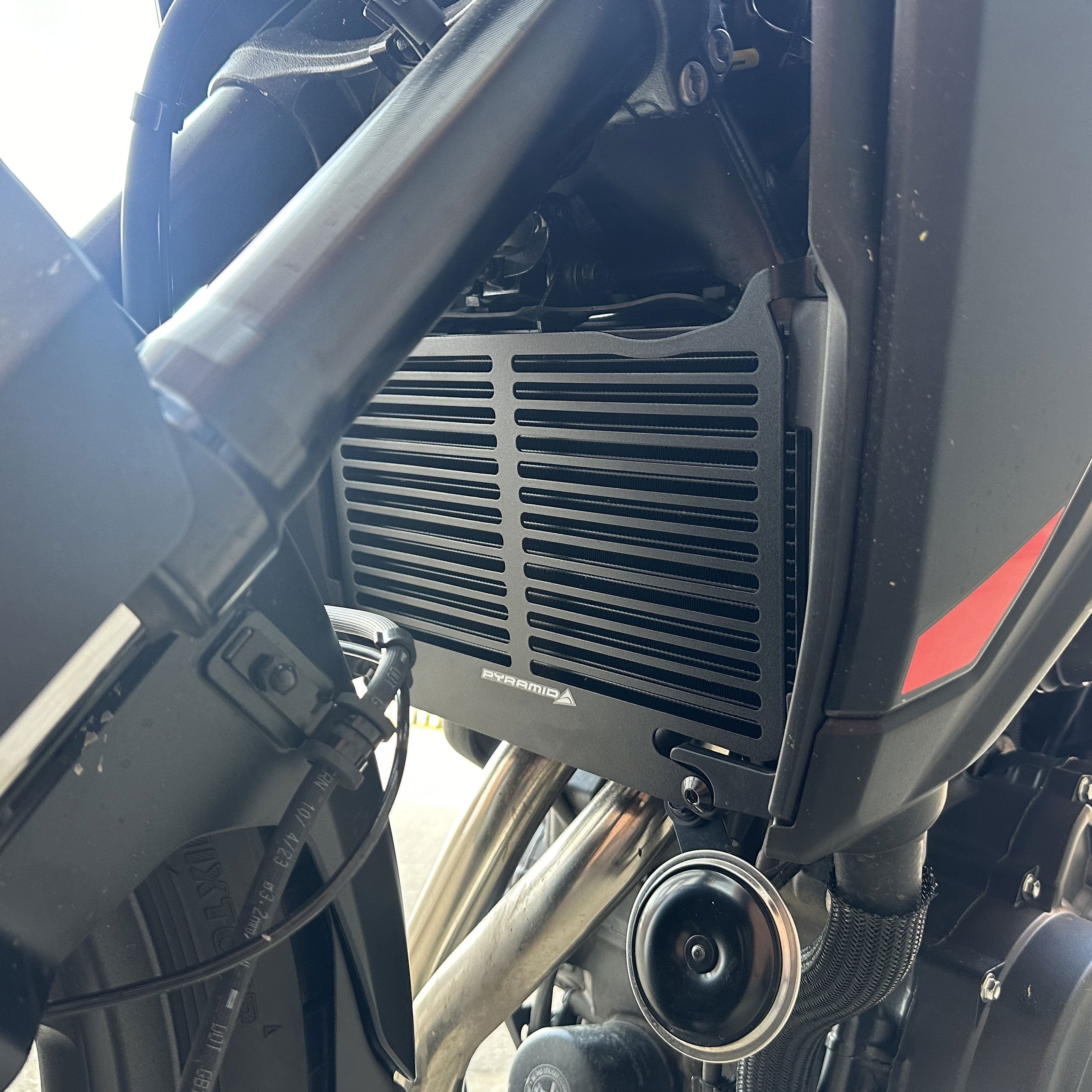 Pyramid Radiator Guard | Matte Black | Honda NX 500 2024>Current - Shop name