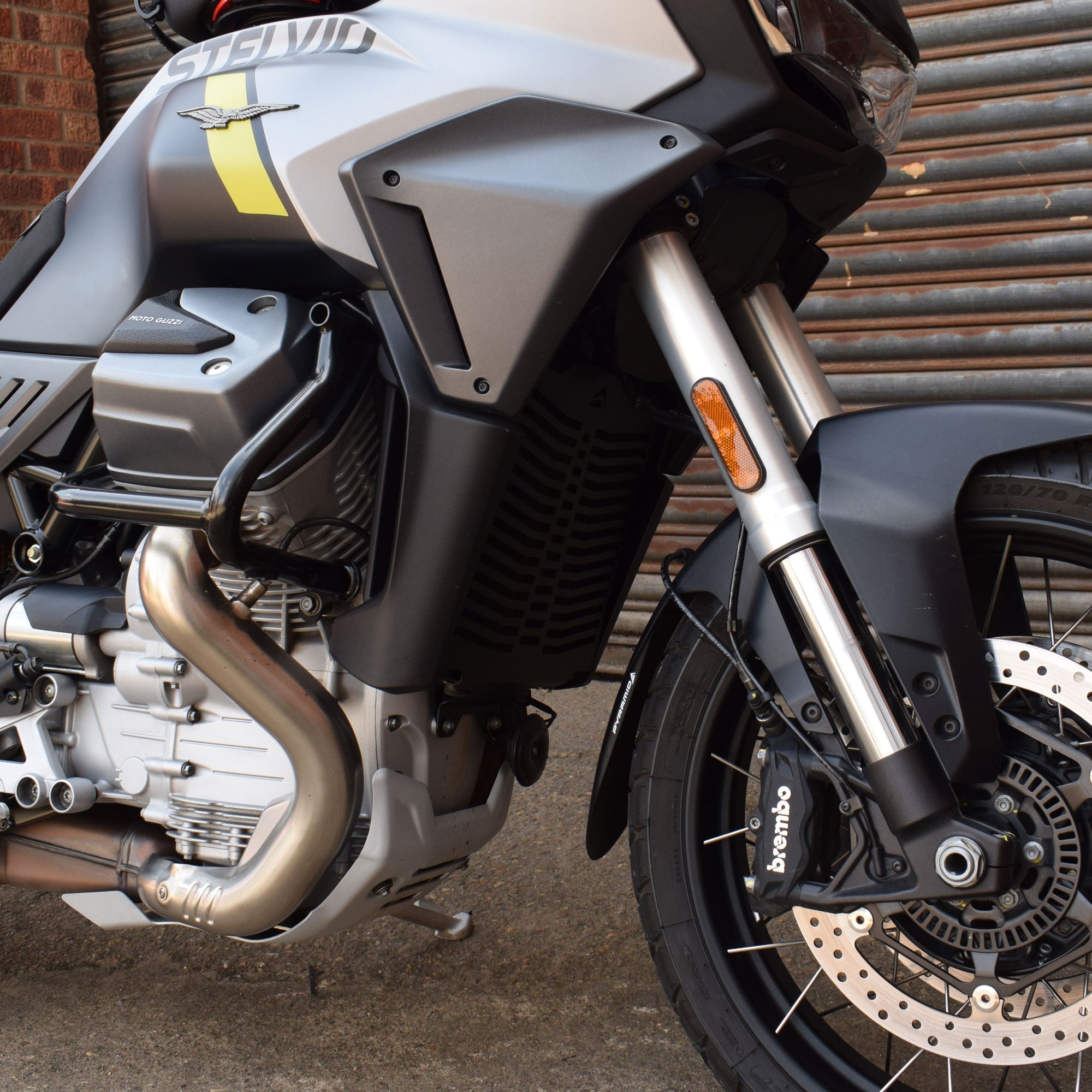 Pyramid Radiator Guard | Matte Black | Moto Guzzi Stelvio 2023>Current -  Shop name