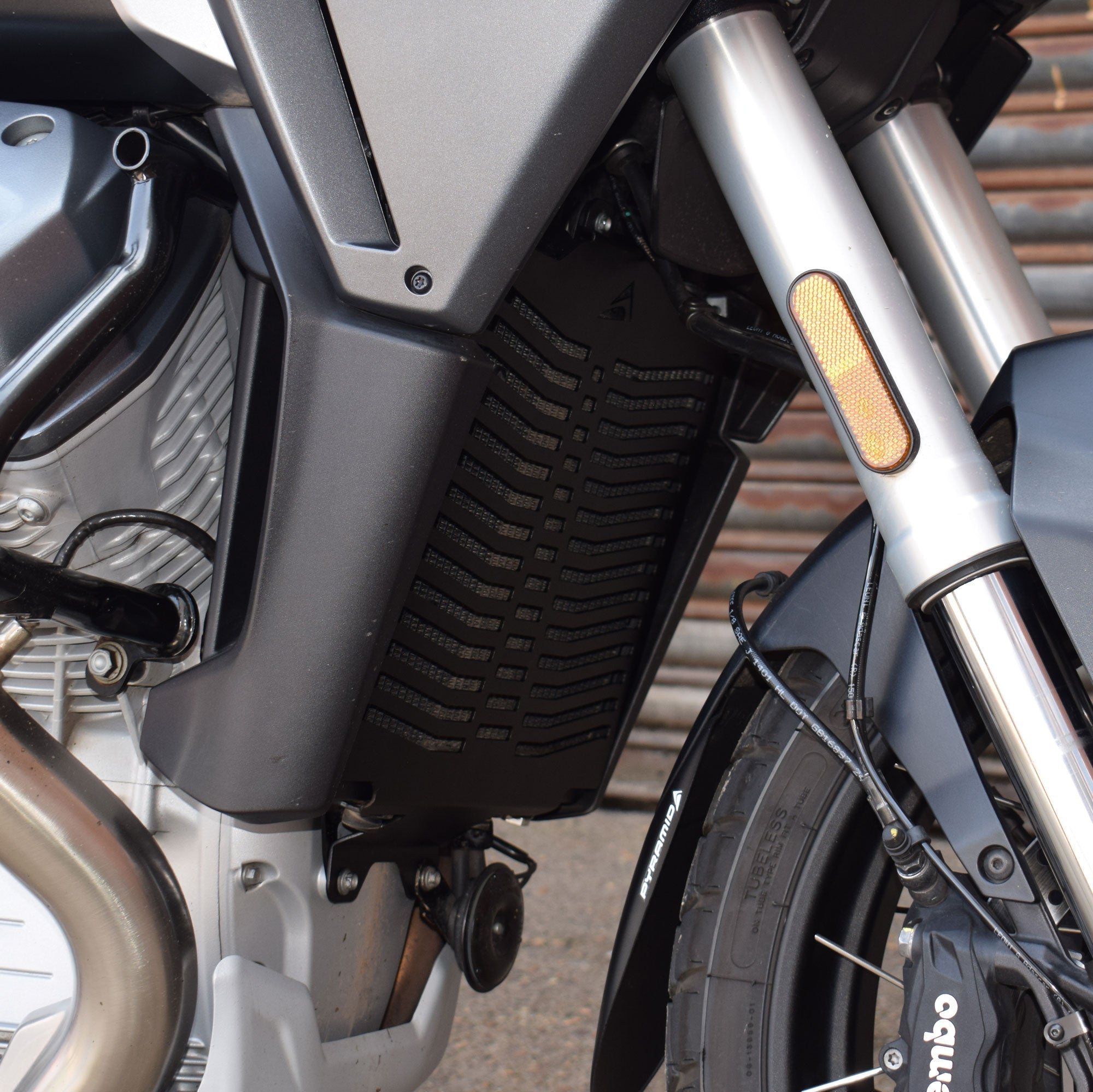 Pyramid Radiator Guard | Matte Black | Moto Guzzi Stelvio 2023>Current -  Shop name
