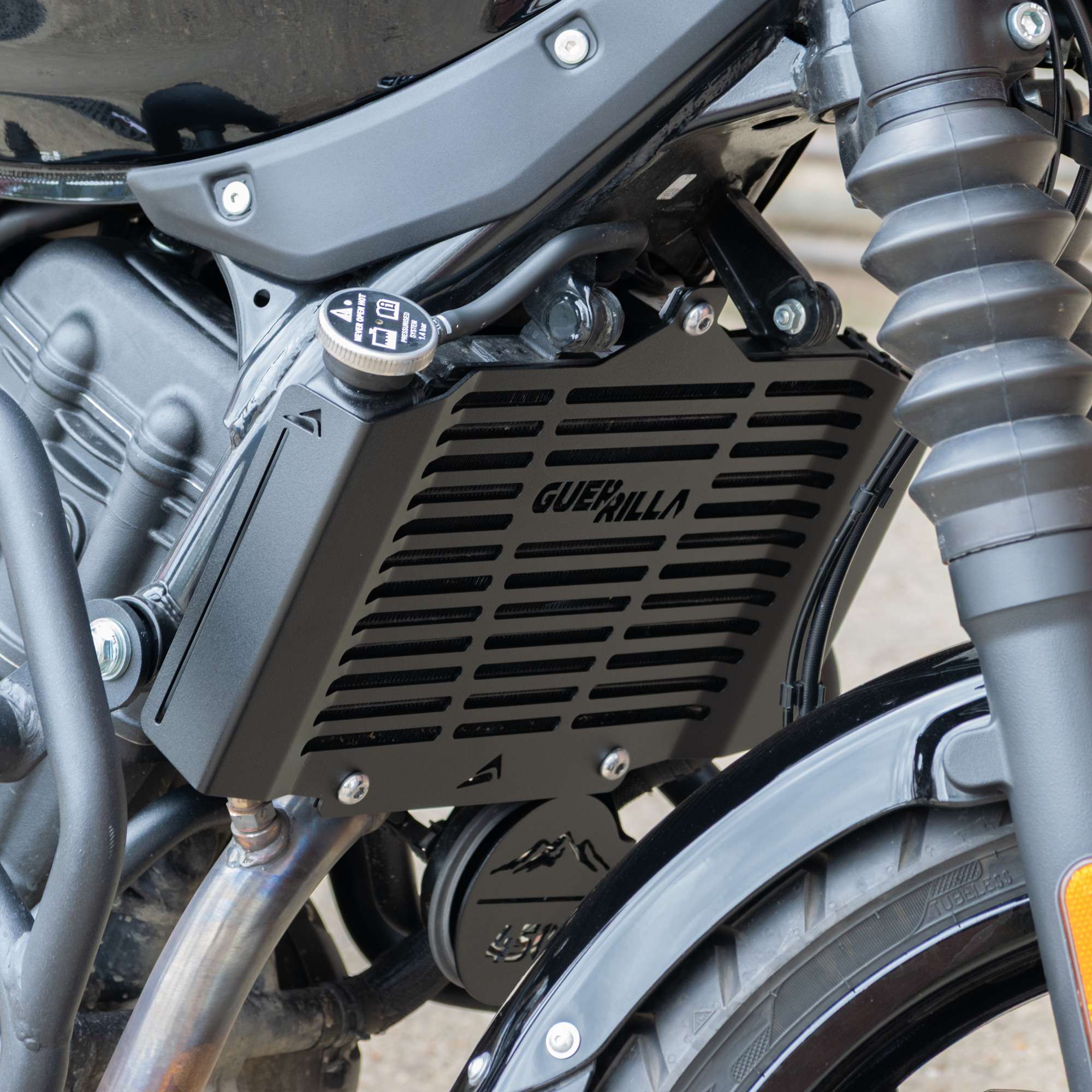Pyramid Radiator Guard | Matte Black | Royal Enfield Guerrilla 450 2024>Current - Shop name