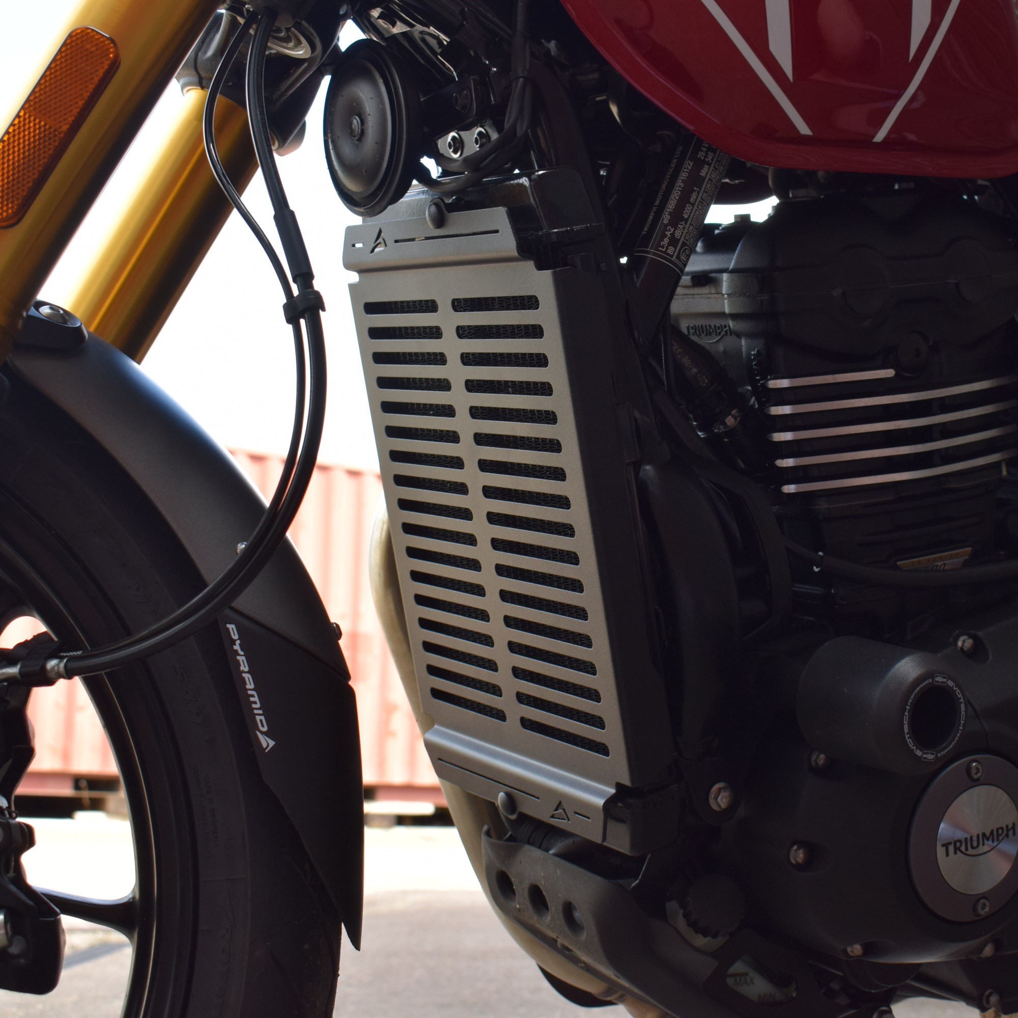 Pyramid Radiator Guard | Matte Black | Triumph Scrambler 400 X 2024>Current - Shop name
