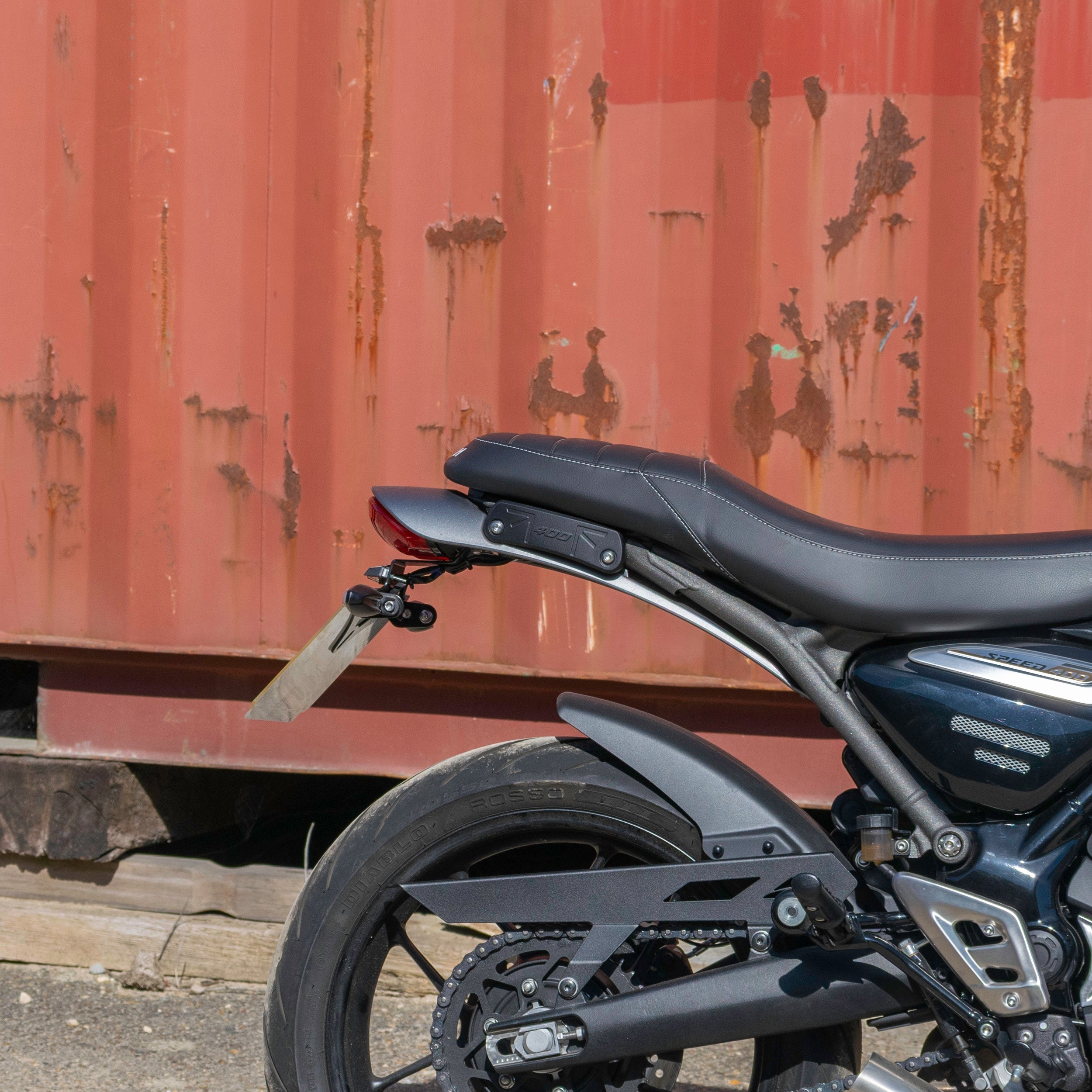 Pyramid Rear Rack Blanking Blocks | Matte Black | Triumph Scrambler 400X 2024>Current -  Shop name