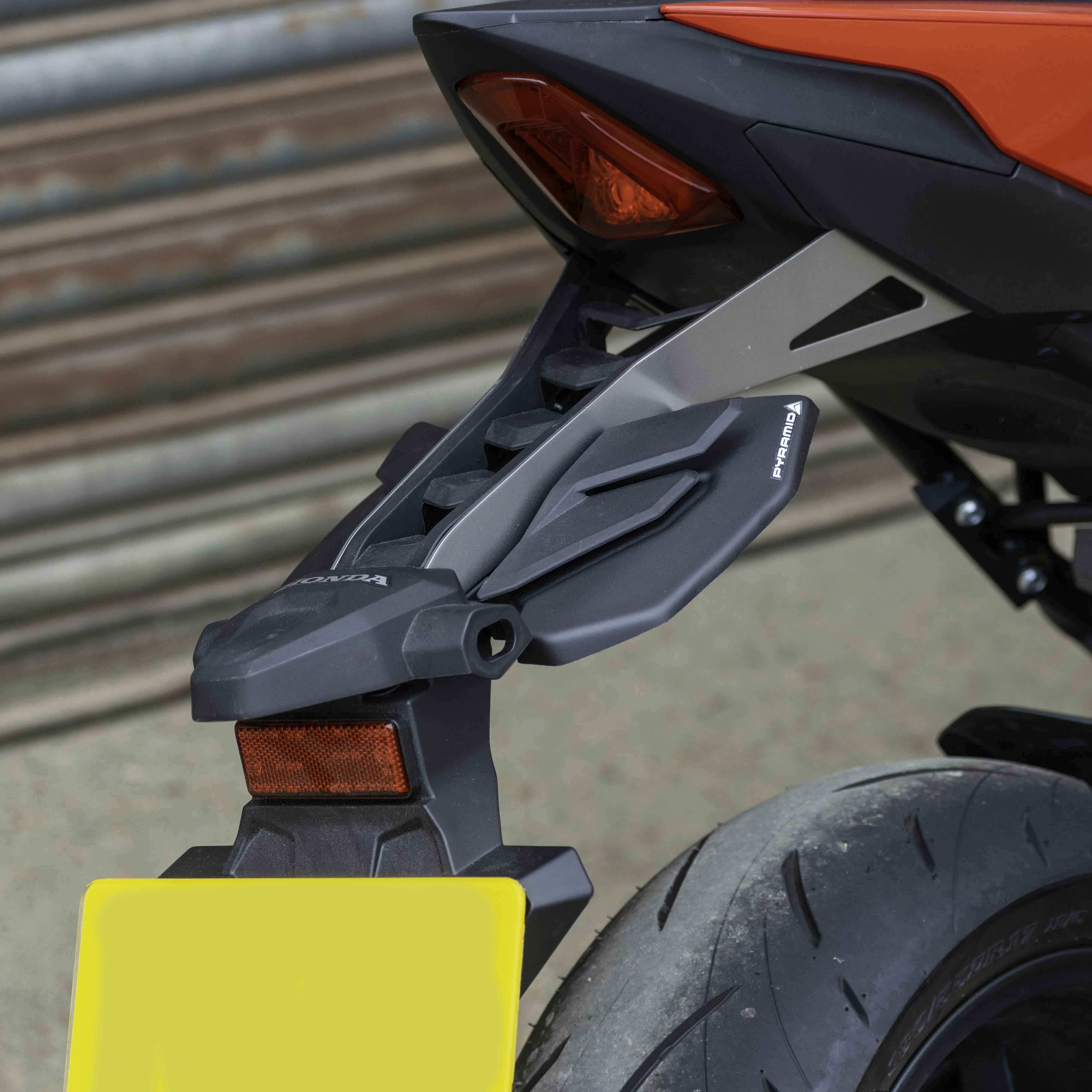 Pyramid Rear Splash Protector | Matte Black | Honda CB1000 Hornet inc SP 2025>Current - Shop name