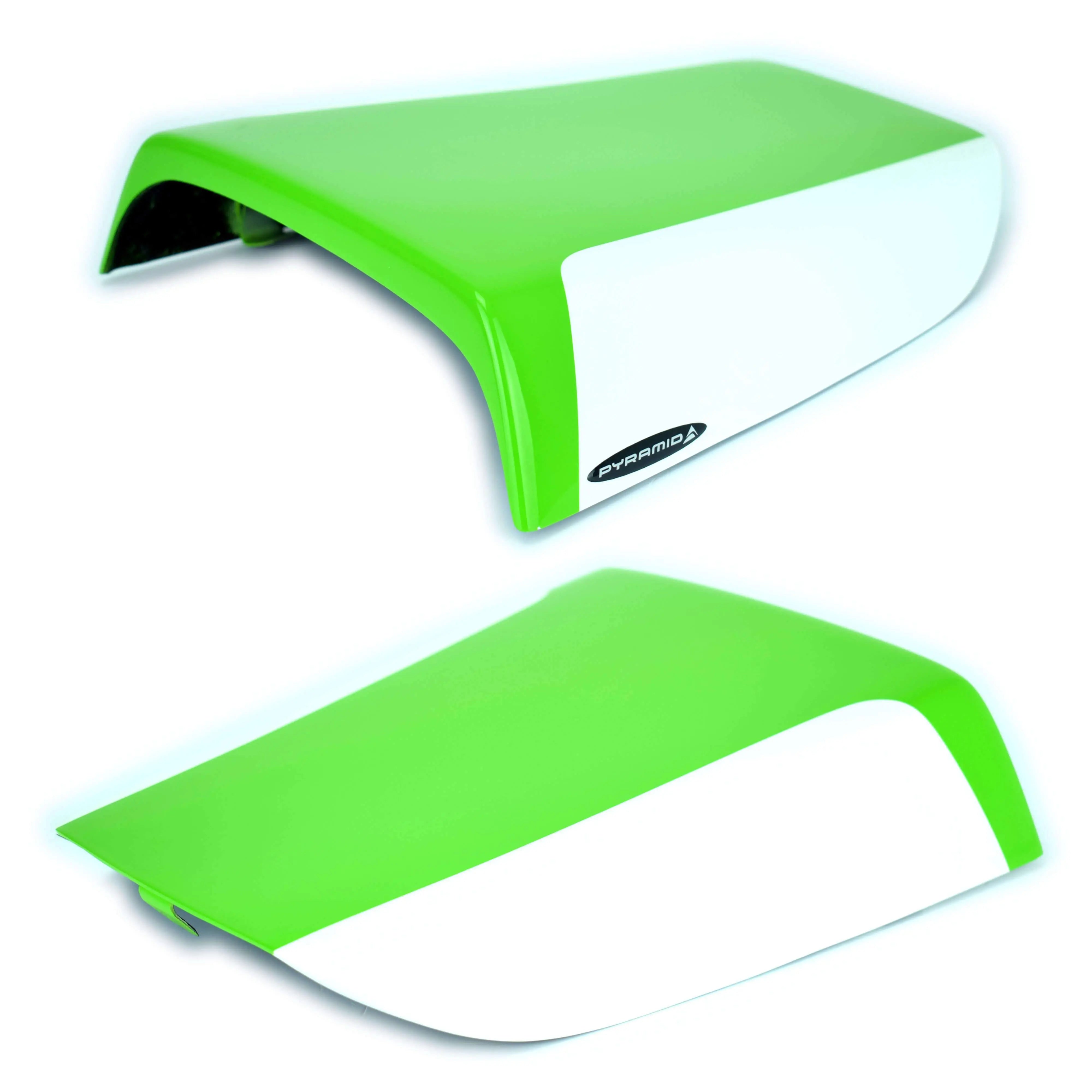 Pyramid Seat Cowl | Gloss Green/Metallic White | Kawasaki ZX7-R 1996>2003 - Shop name