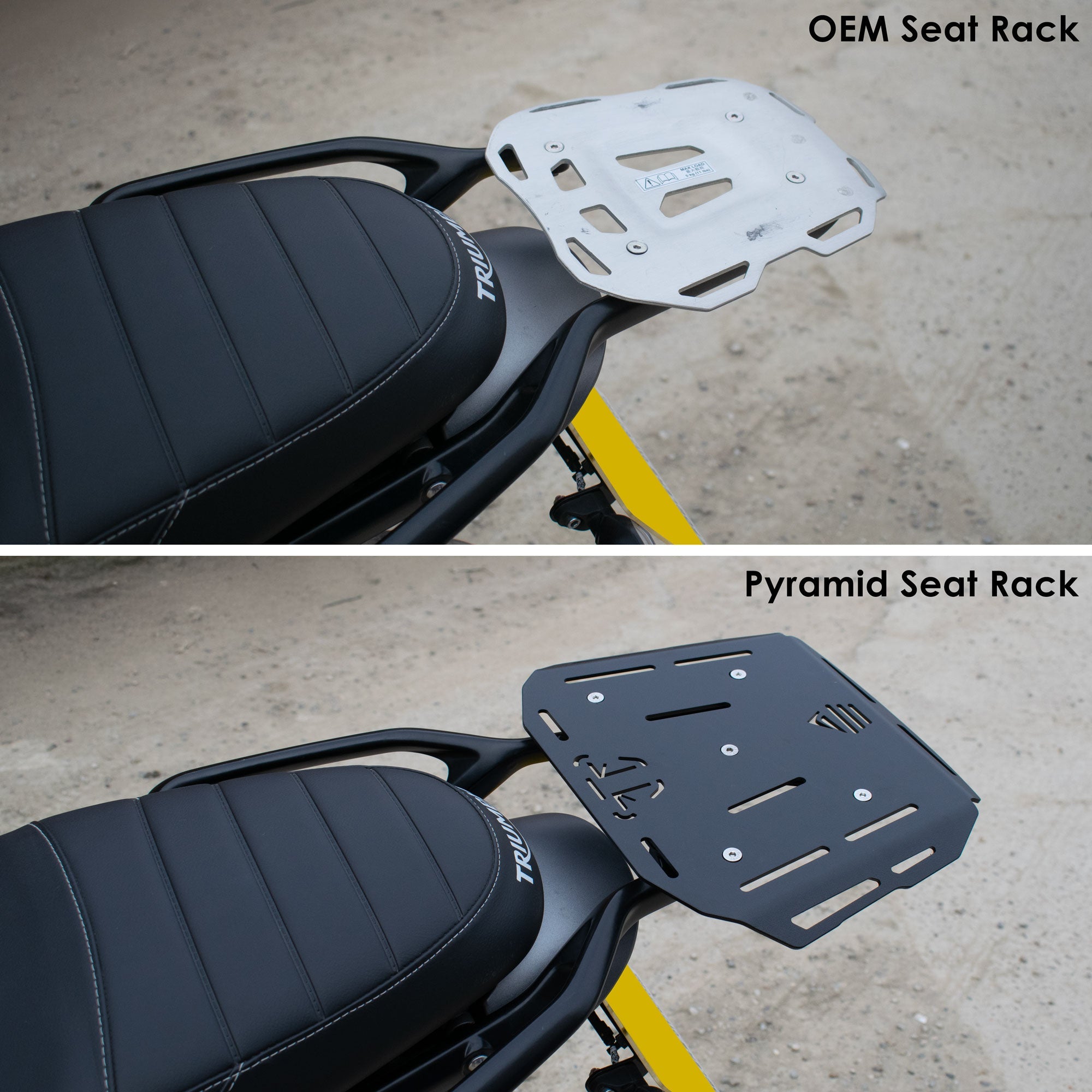 Pyramid Seat Rack | Matte Black | Triumph Scrambler 400 X 2024>Current -  Shop name