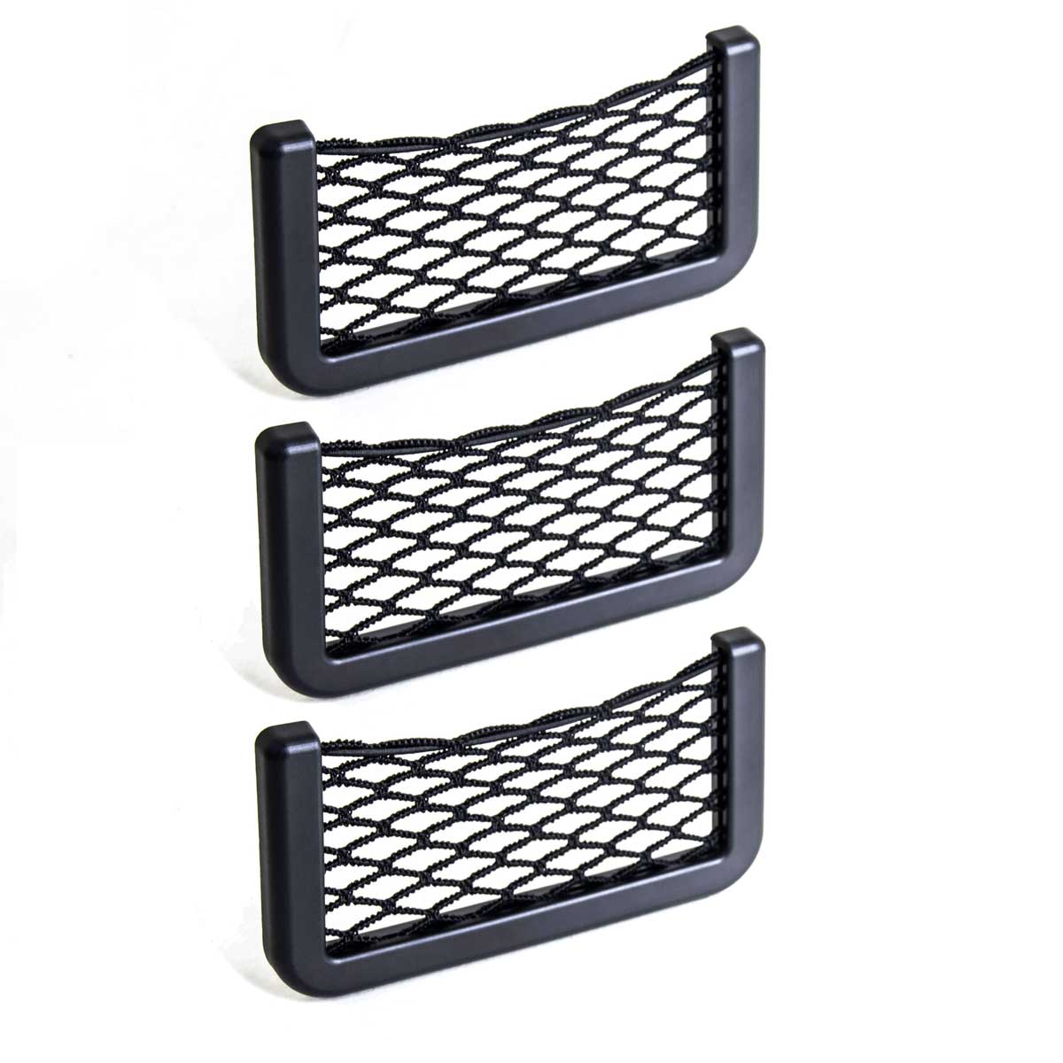 Pyramid Self Adhesive Storage Pocket Black - Pack Of 3 (Small) - Pyramid Motorcycle Accessories