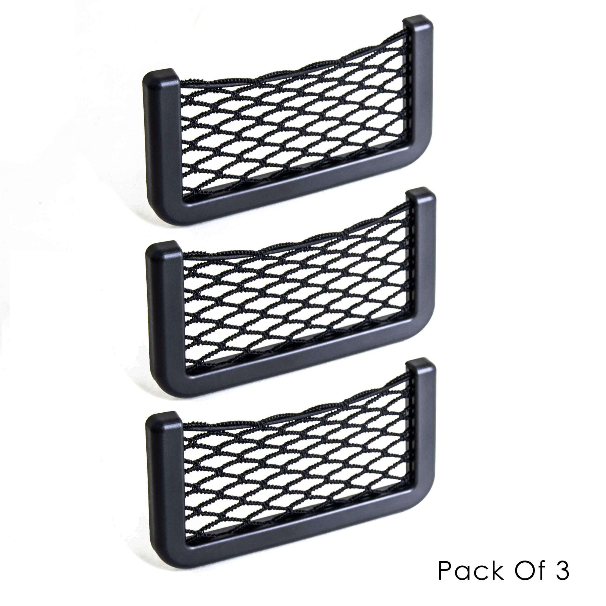 Pyramid Self Adhesive Storage Pocket Black - Pack Of 3 (Small) - Shop name