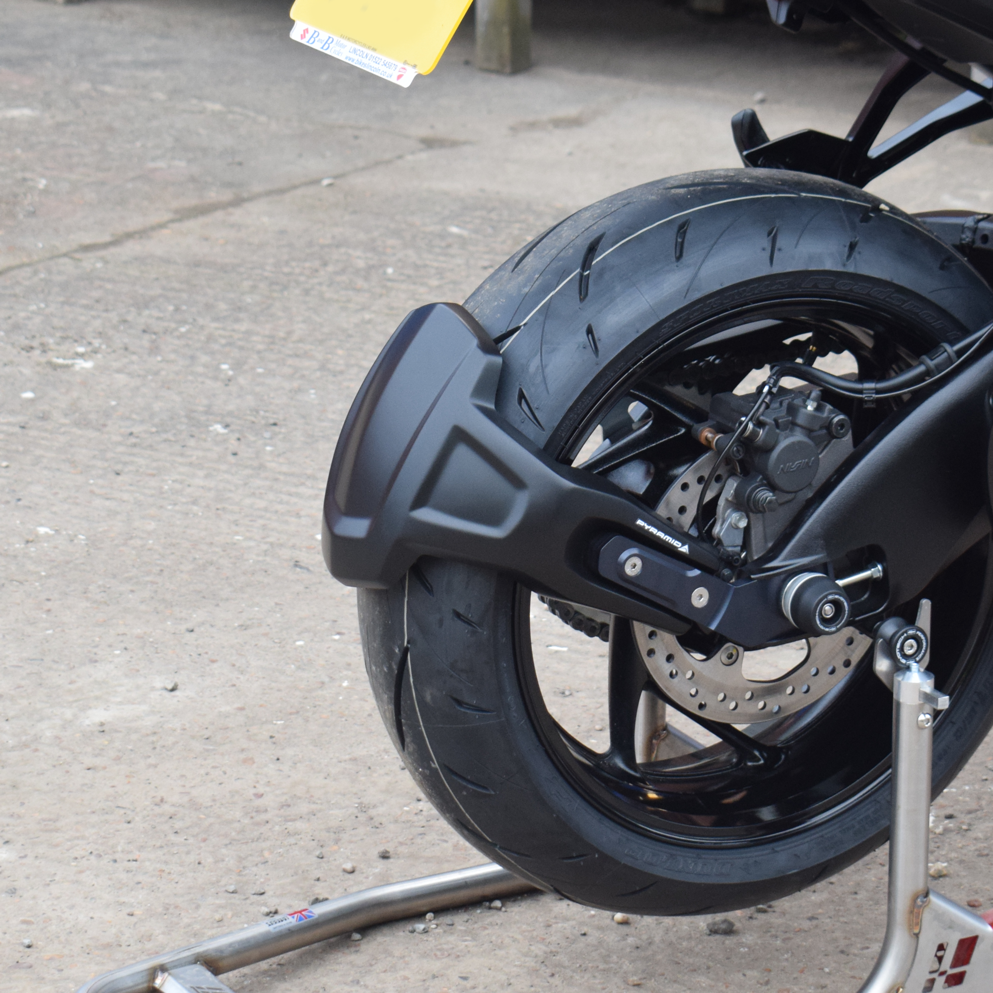 Pyramid Spray Guard | Gloss Black | Suzuki GSX-S1000GX 2024>Current - Shop name