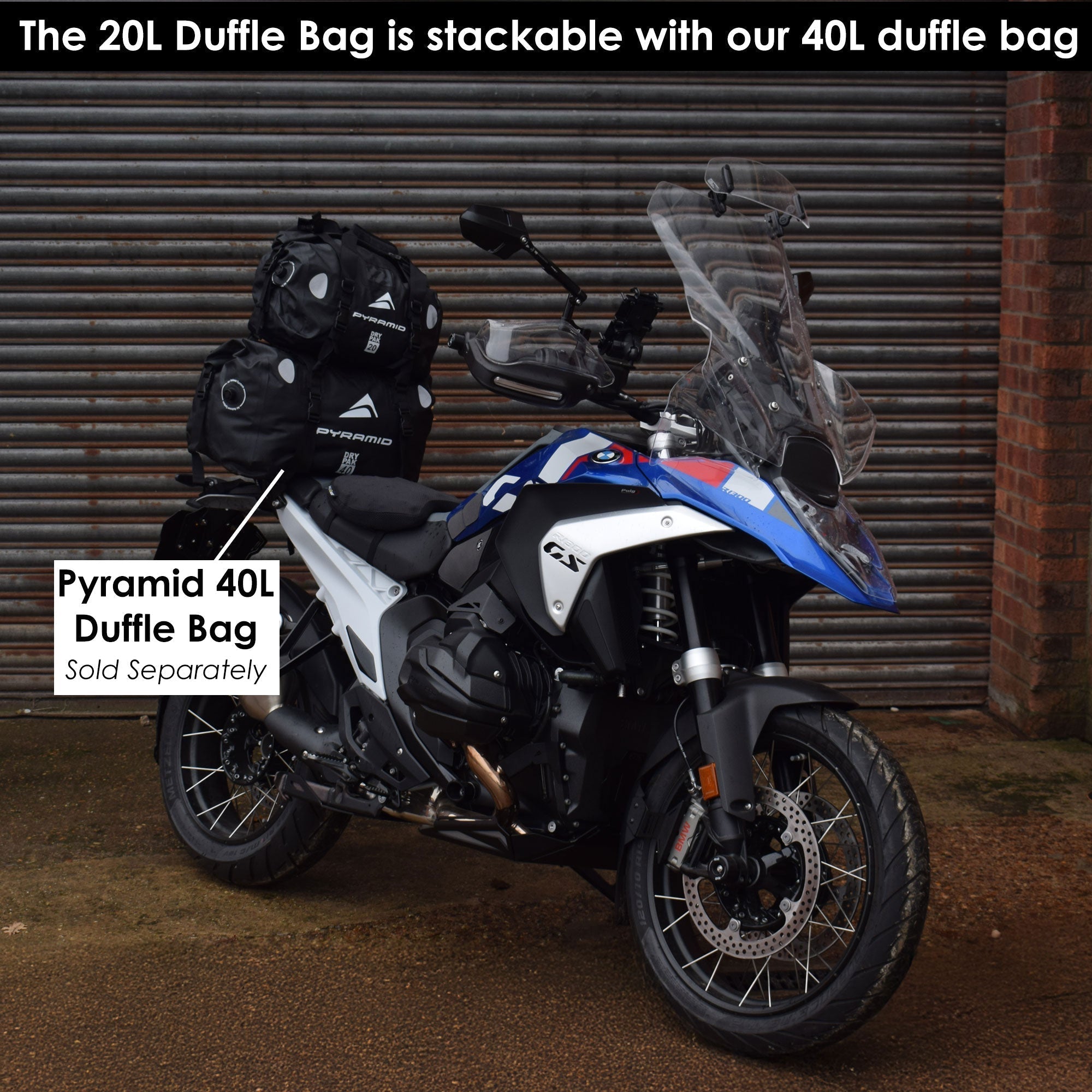 Pyramid Waterproof 20L Motorcycle Duffle Bag | Black -  Shop name