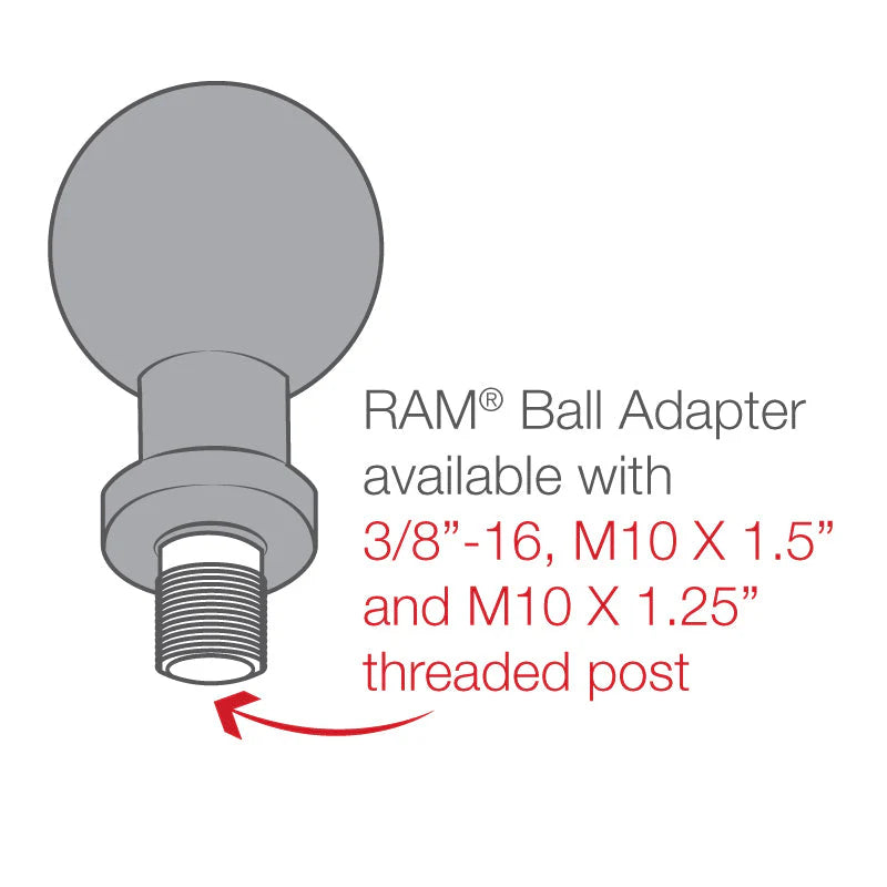 RAM® Ball Adapter with M10-1.25 Threaded Post - Shop name