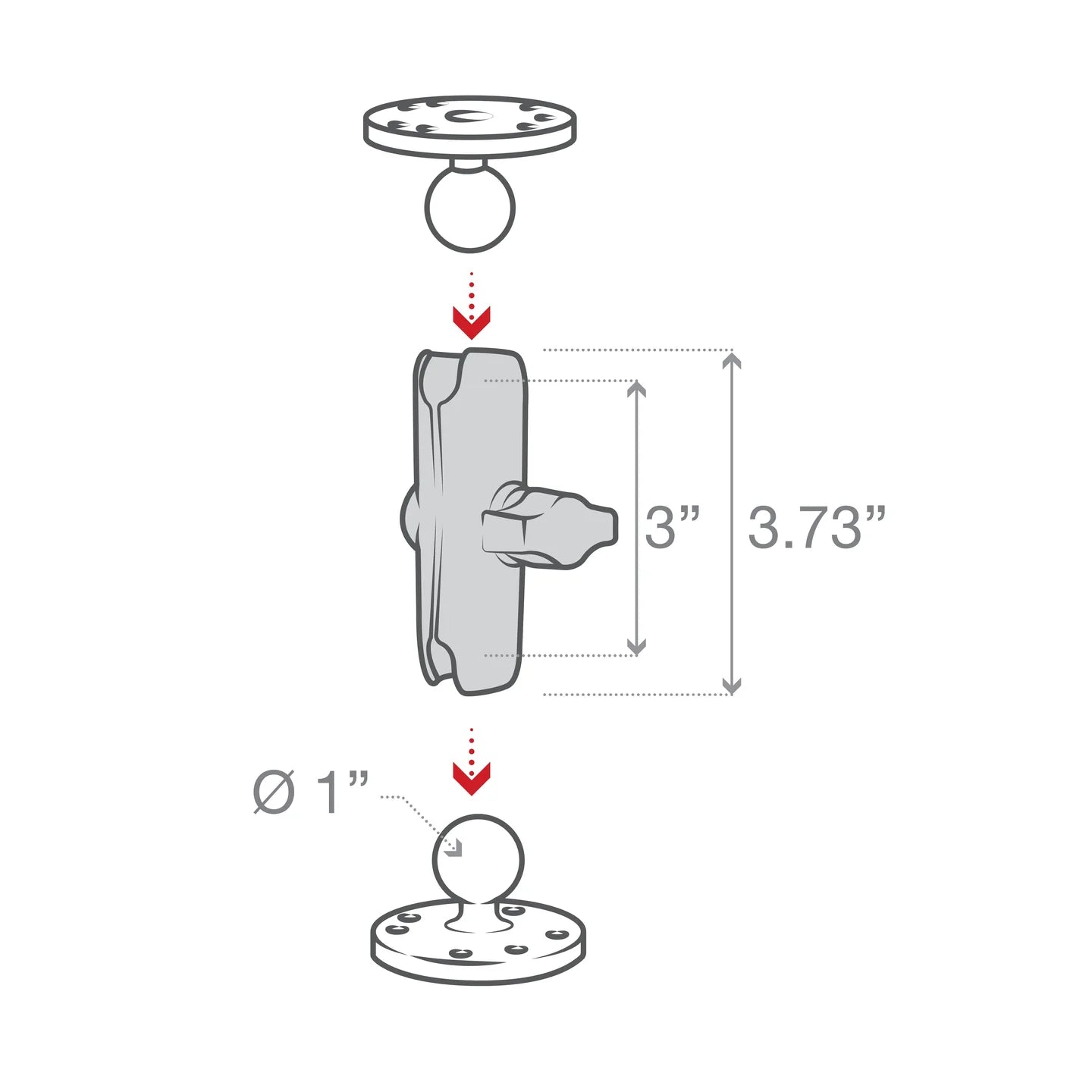 RAM® Double Socket Arm - B Size Medium - Shop name