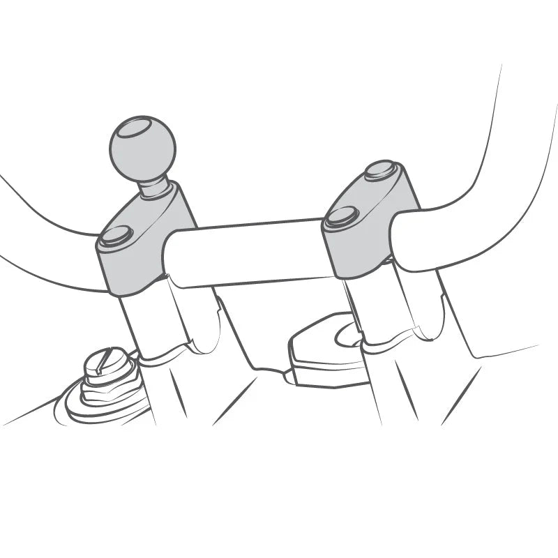 RAM® Motorcycle Handlebar Clamp Base with M8 Bolts - Shop name