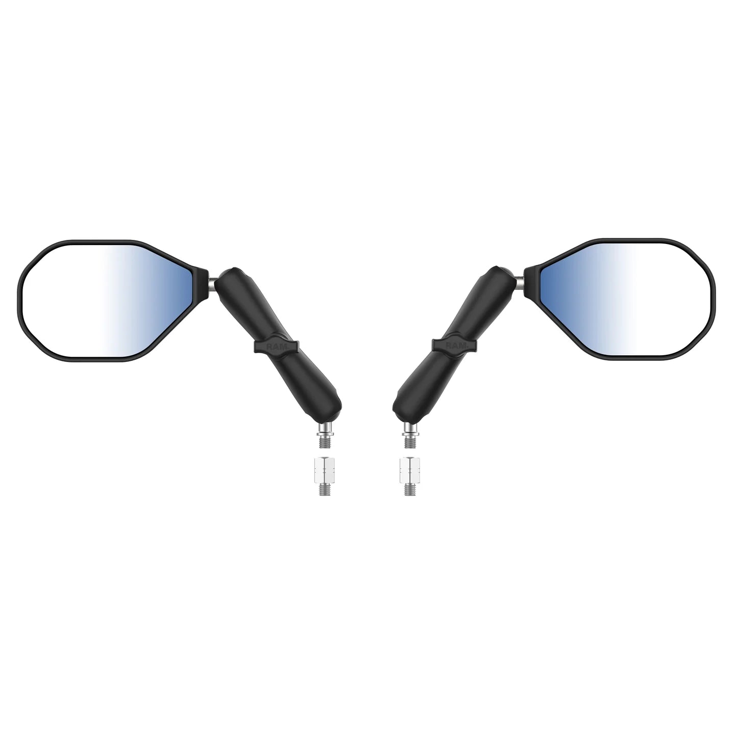 RAM® Tough-Mirror™ Kit with M10-1.25 Bases + M10-1.5 Adapters - Long Arm - Shop name