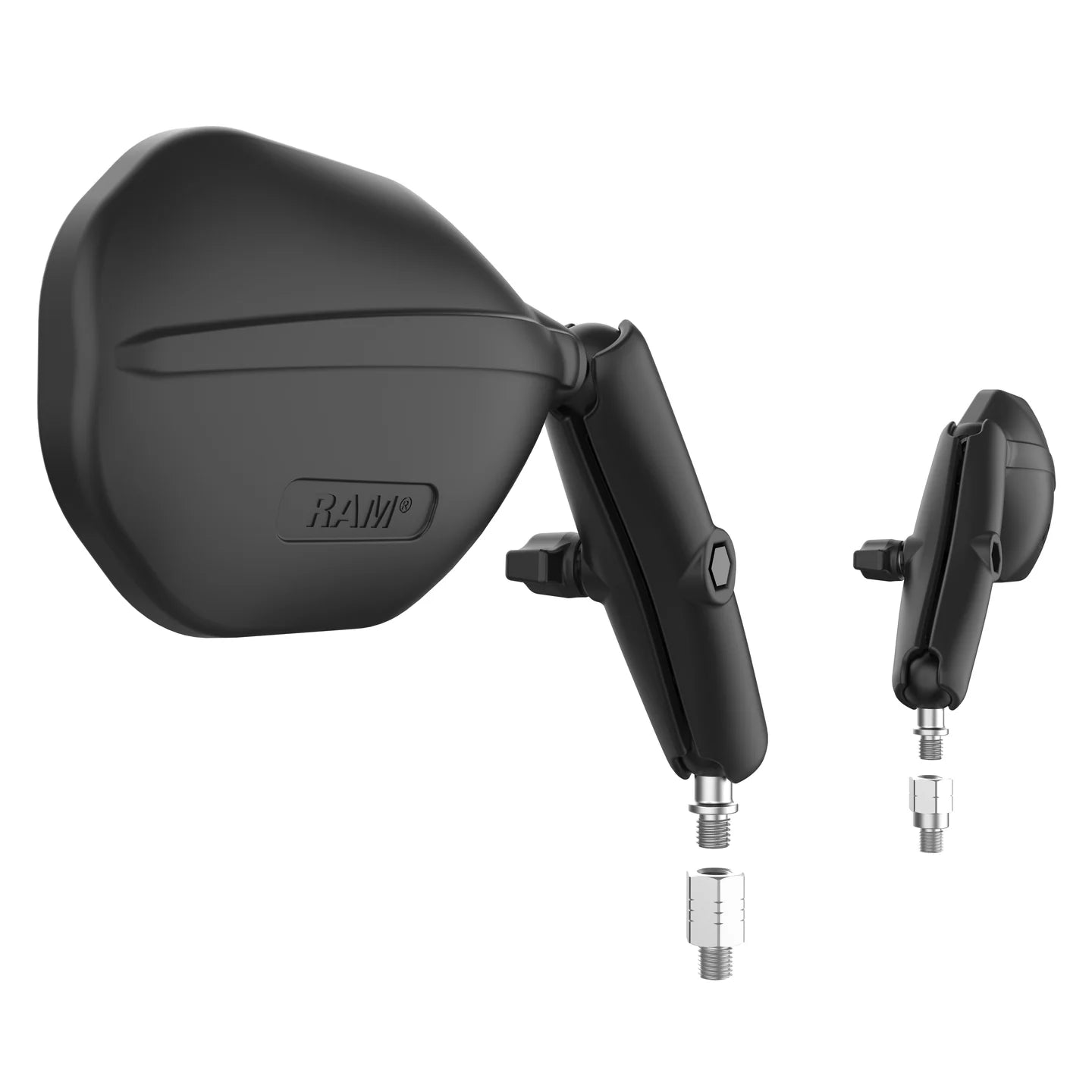 RAM® Tough-Mirror™ Kit with M10-1.25 Bases + Reverse Adapter - Long Arm - Shop name