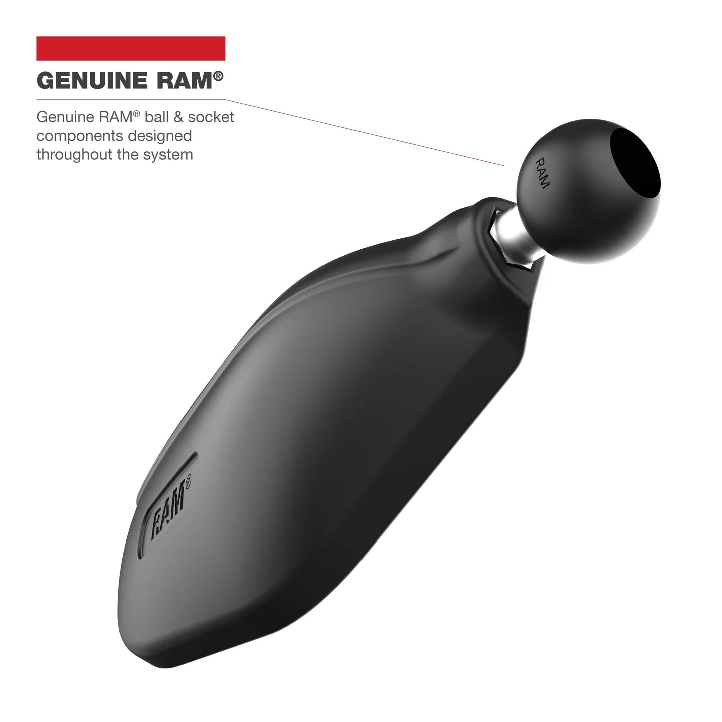 RAM® Tough-Mirror™ Left Mirror with Ball - Shop name