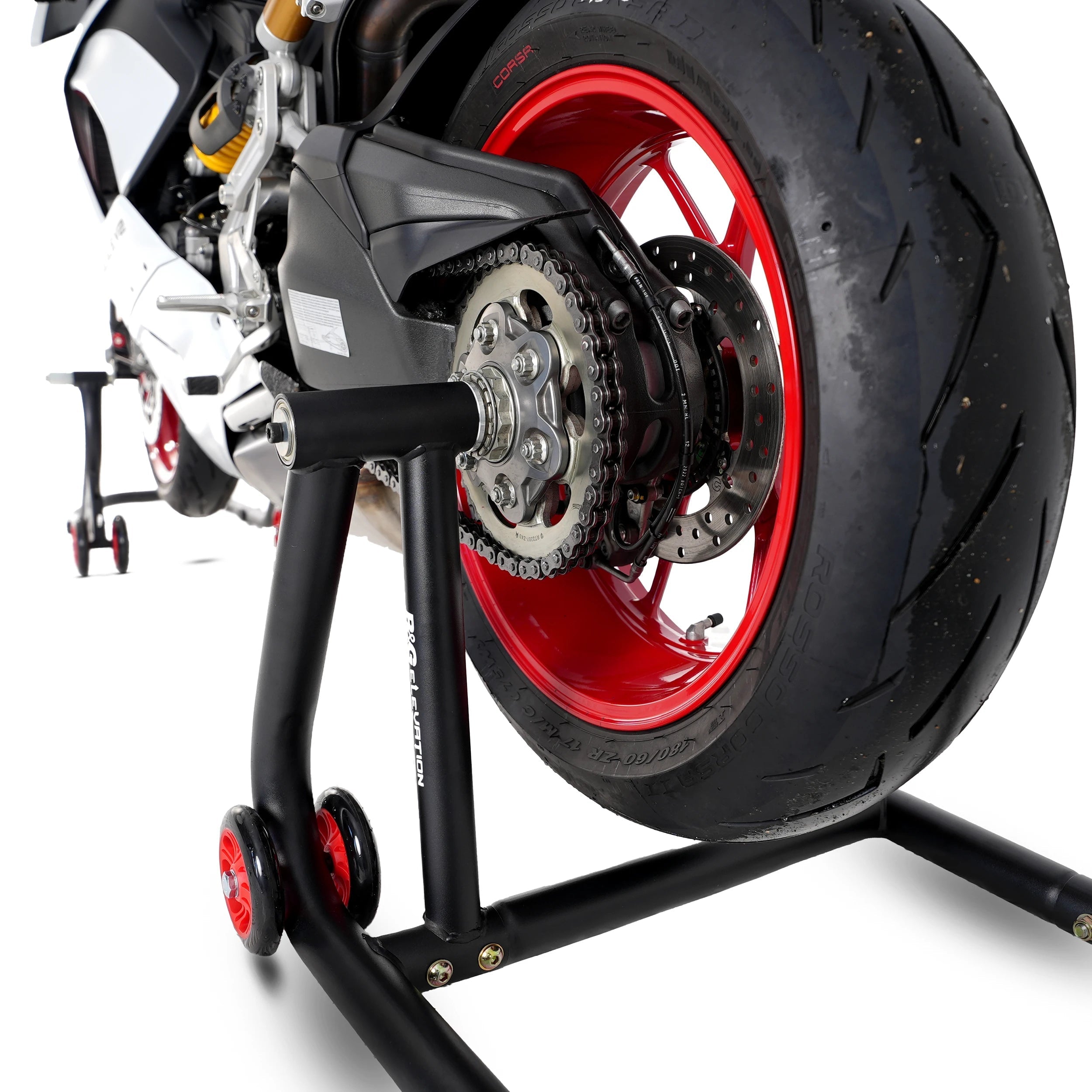 R&G Workshop Paddock Stand - Single Sided Swingarm Left (NO PIN) - Shop name