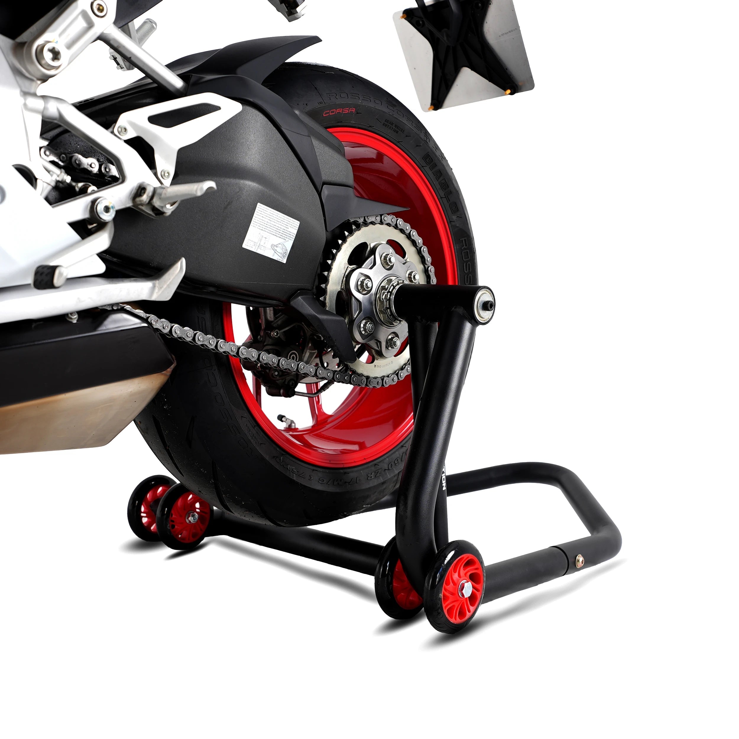 R&G Workshop Paddock Stand - Single Sided Swingarm Left (NO PIN) - Shop name