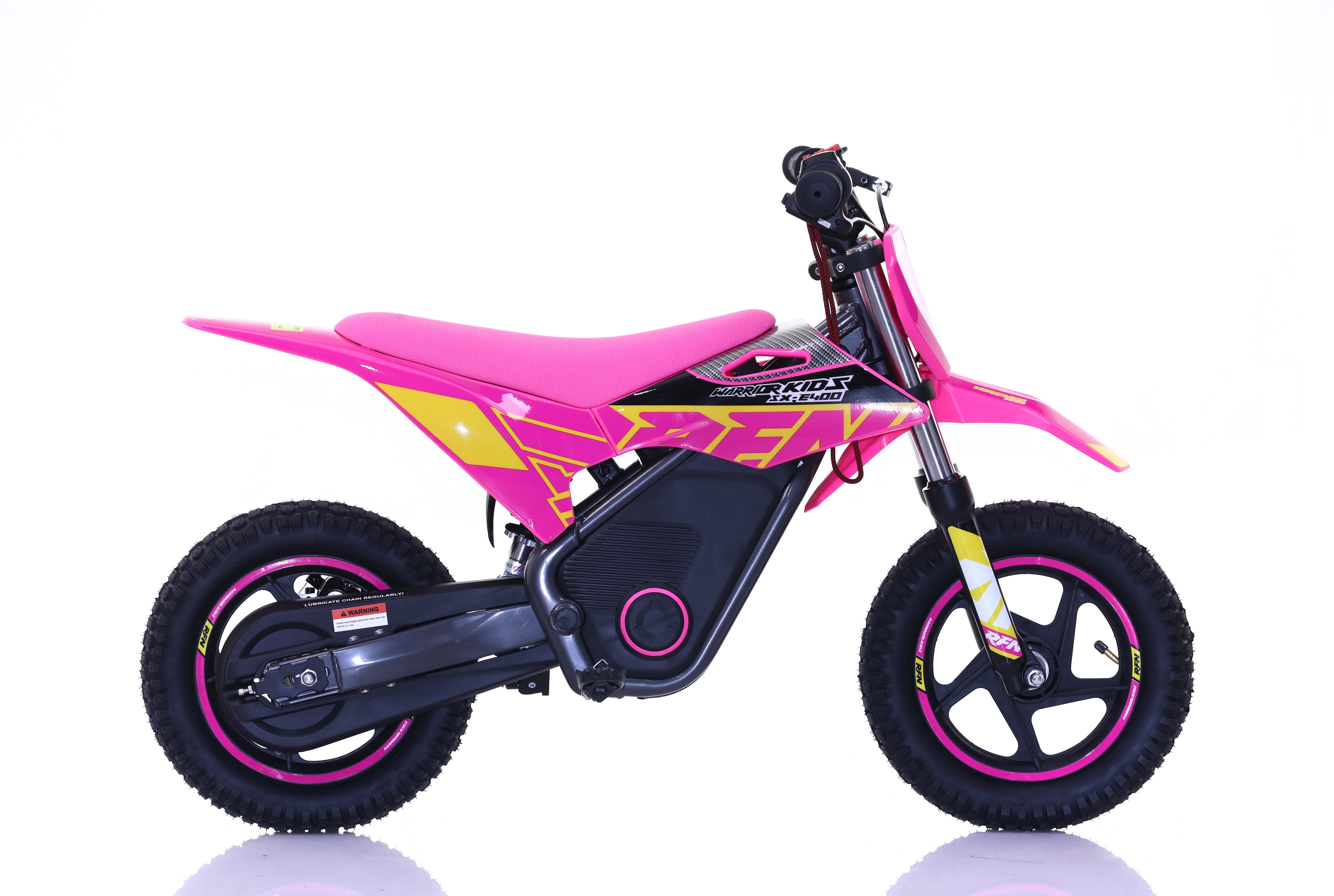 RFN Warrior SX-E400 12-inch Kids Electric MX Bike | Pink/Yellow