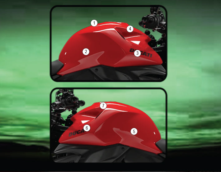 Eazi-Grip Tank Paint Protection Kit | Clear - Gloss | Ducati Monster V2 2026>Current - Pyramid Motorcycle Accessories