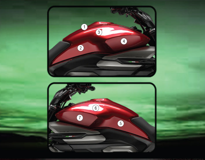 Eazi-Grip Tank Paint Protection Kit | Clear - Gloss | Ducati XDiavel V4 2025>Currentย -ย ย Pyramid Motorcycle Accessories