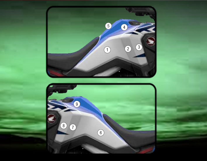 Eazi-Grip Tank Paint Protection Kit | Clear - Matte | Honda CRF1100L AFRICA TWIN 2020-2023