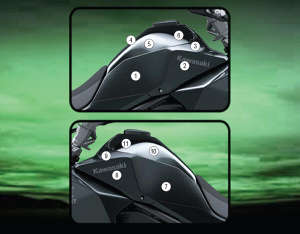 Eazi-Grip Tank Paint Protection Kit | Clear - Matte | Kawasaki KLE500 2026>Current - Pyramid Motorcycle Accessories