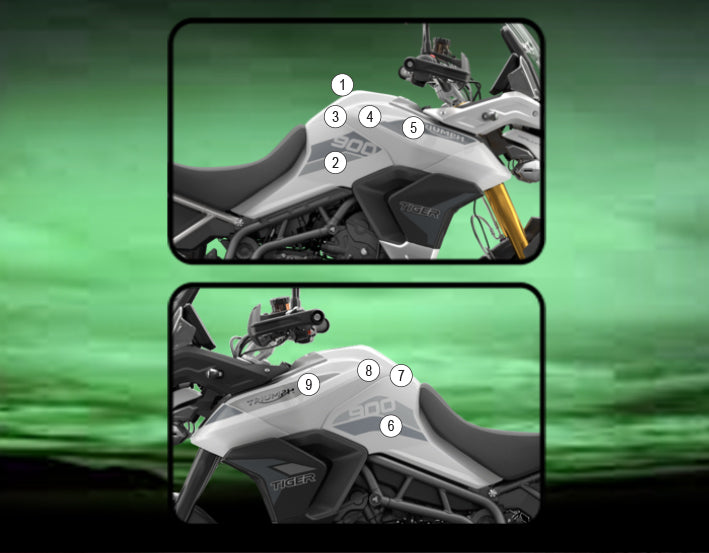 Eazi-Grip Tank Paint Protection Kit | Clear - Matte | Triumph Tiger 900/GT 2020-2023