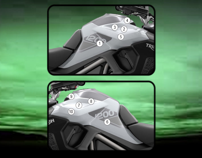 Eazi-Grip Tank Paint Protection Kit | Clear - Gloss | Triumph Tiger 1200 GT, GT Pro and Rally Pro 2022>Current