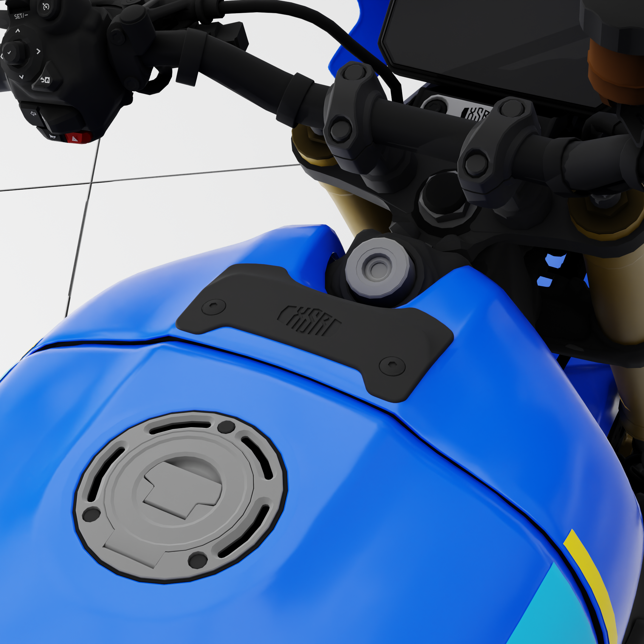 Pyramid Tank Ornament | Matte Black | Yamaha XSR 900 2022>Current - Pyramid Motorcycle Accessories