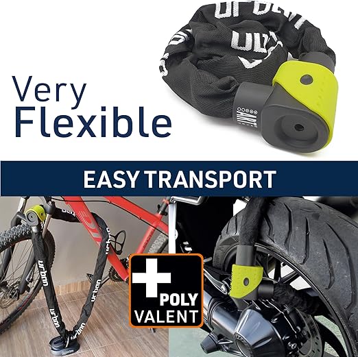 Urban Security 10K120 120cm Motorcycle Chain + Integrated Lock - Security Level 15 - Shop name