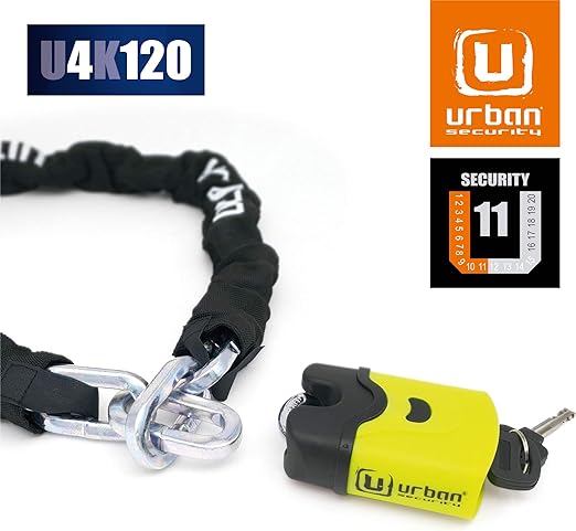 Urban Security U4K120 120cm Motorcycle Chain + Lock - Security Level 11 - Shop name
