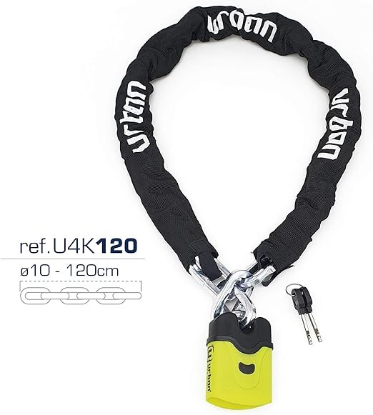 Urban Security U4K120 120cm Motorcycle Chain + Lock - Security Level 11 - Shop name