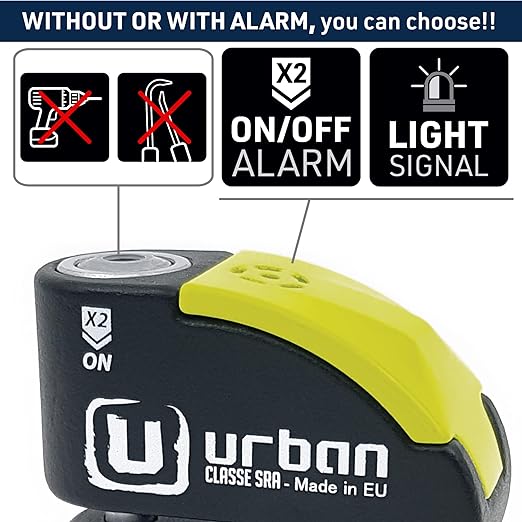 Urban Security UR10 Motorcycle Disc Lock With Alarm - Security Level 18 - Sold Secure Certified - Shop name