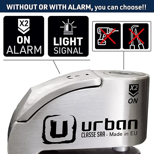Urban Security UR14S Motorcycle Disc Lock With Alarm - Security Level 19 - Sold Secure Certified - Shop name