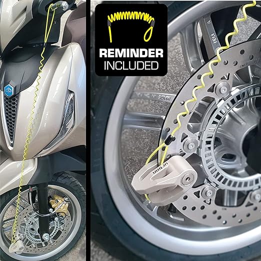 Urban Security UR206T Motorcycle Disc Lock + Reminder Cable - Security Level 10 - Shop name